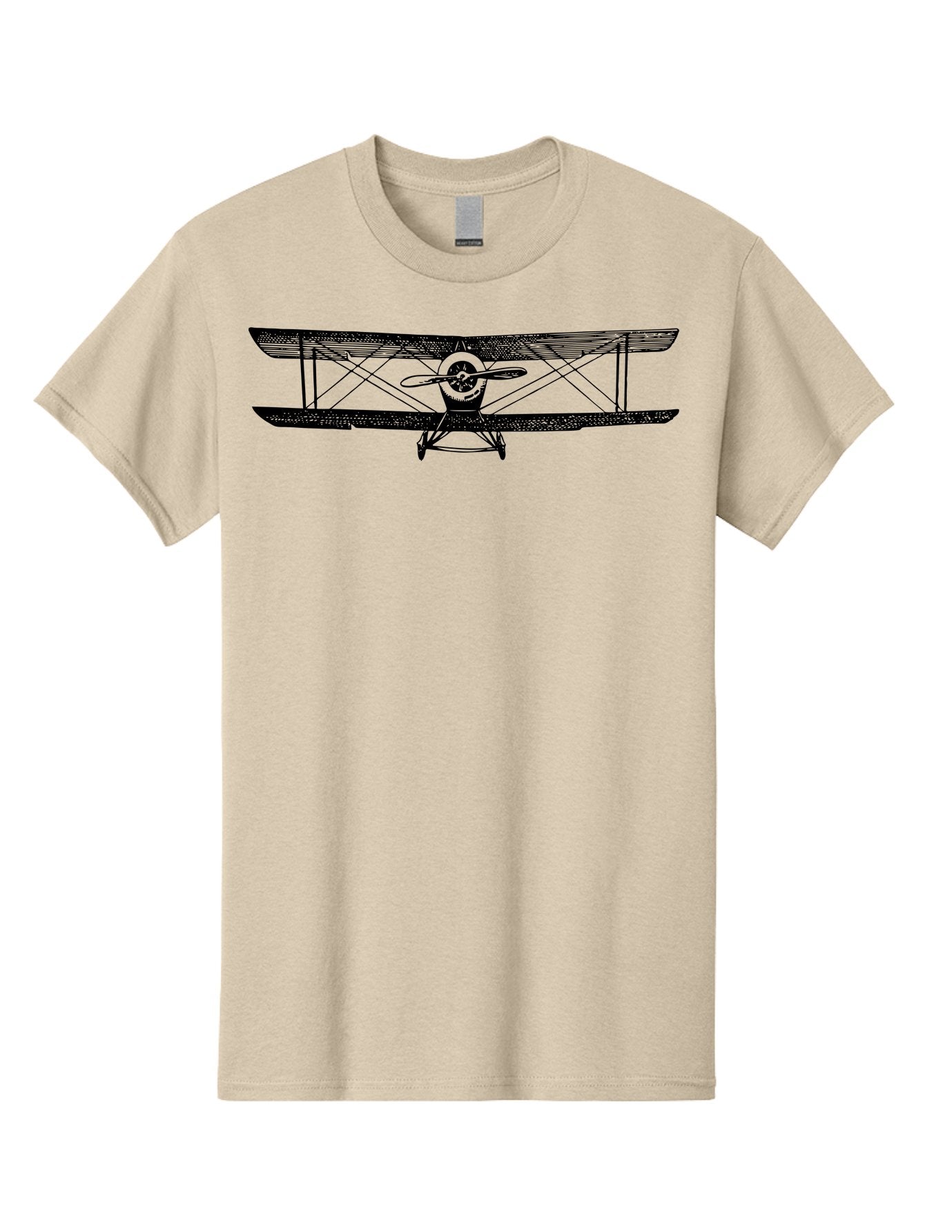 Biplane-2 Men'S Graphic Tee, 100% Cotton, Comfortable Casual Summer Wear, Machine Washable, Vintage Aircraft, Classic Aviation, Biplane Design, Double Wings, Propeller Driven, Retro Flying Machine, Historical Airplane, Aviation Heritage Aad779 9