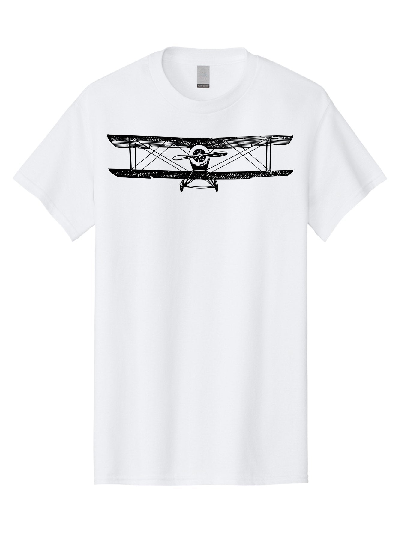 Biplane-2 Men'S Graphic Tee, 100% Cotton, Comfortable Casual Summer Wear, Machine Washable, Vintage Aircraft, Classic Aviation, Biplane Design, Double Wings, Propeller Driven, Retro Flying Machine, Historical Airplane, Aviation Heritage Aad779 7