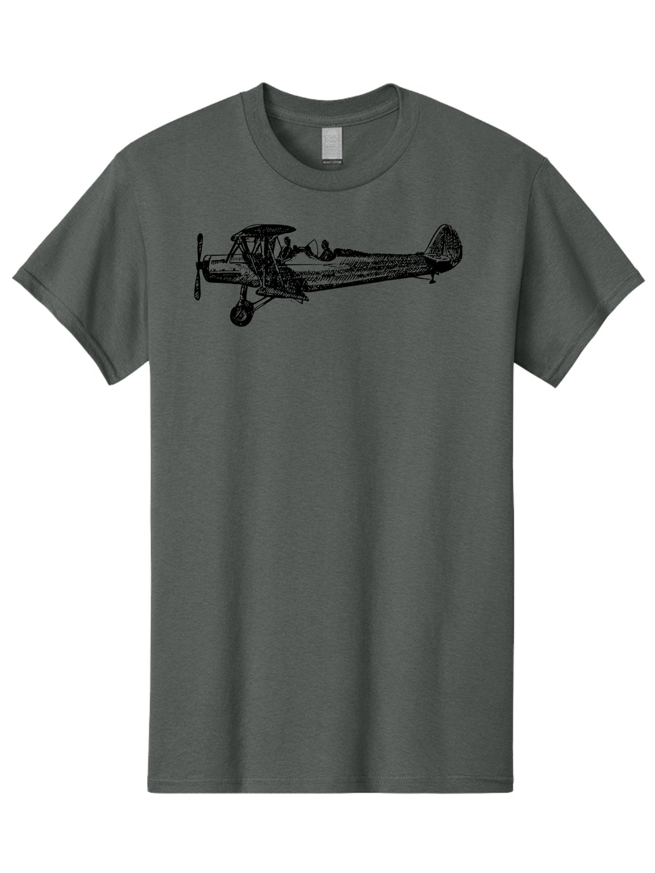 Biplane-3 Men'S Graphic Tee, 100% Cotton, Comfortable Casual Summer Wear, Machine Washable, Vintage Biplane, Classic Aircraft, Historical Aviation, Biplane Illustration, Pilot, Propeller Plane, Old Airplane, Flight, Retro Style Aad780 15