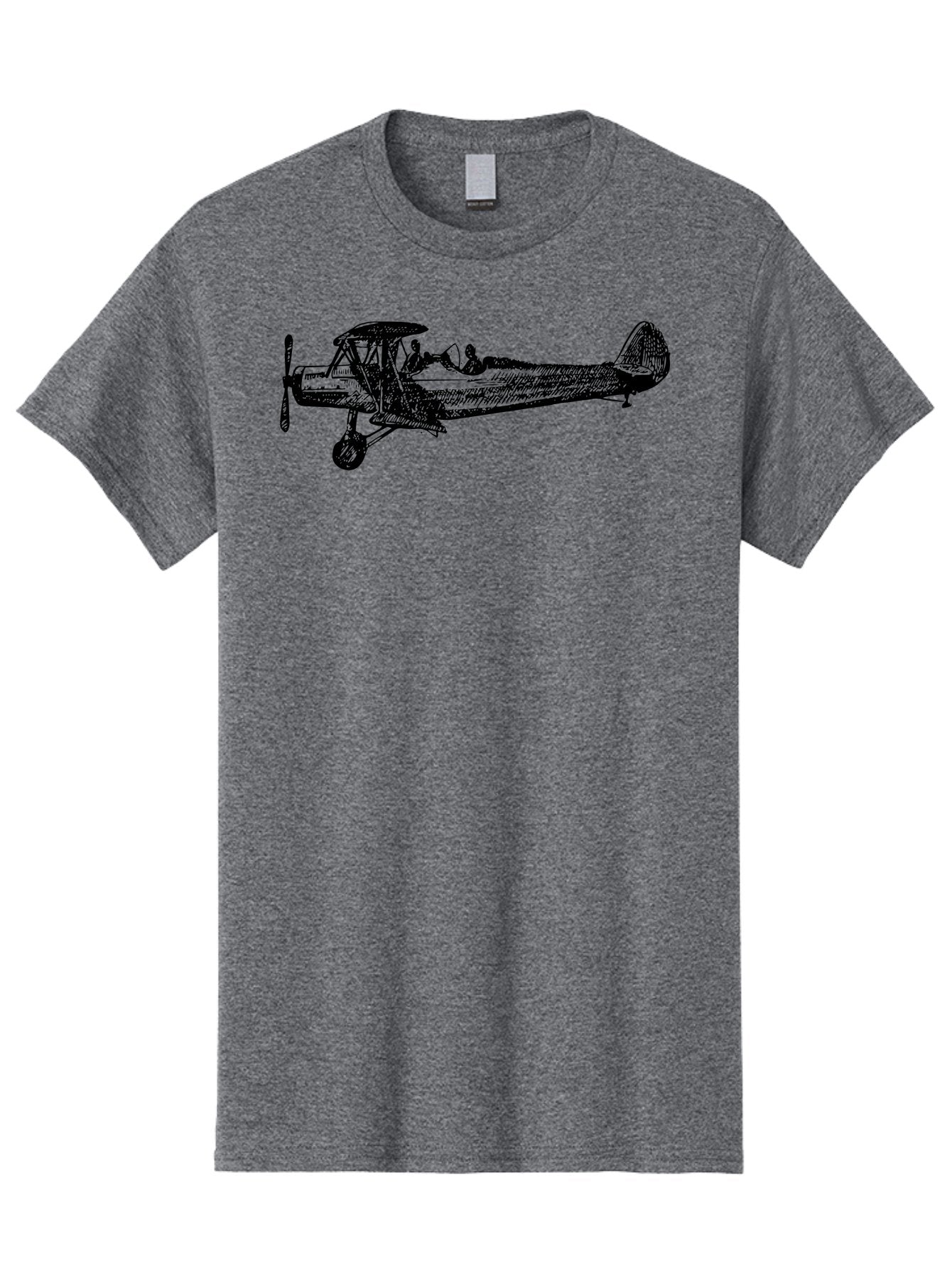 Biplane-3 Men'S Graphic Tee, 100% Cotton, Comfortable Casual Summer Wear, Machine Washable, Vintage Biplane, Classic Aircraft, Historical Aviation, Biplane Illustration, Pilot, Propeller Plane, Old Airplane, Flight, Retro Style Aad780 7