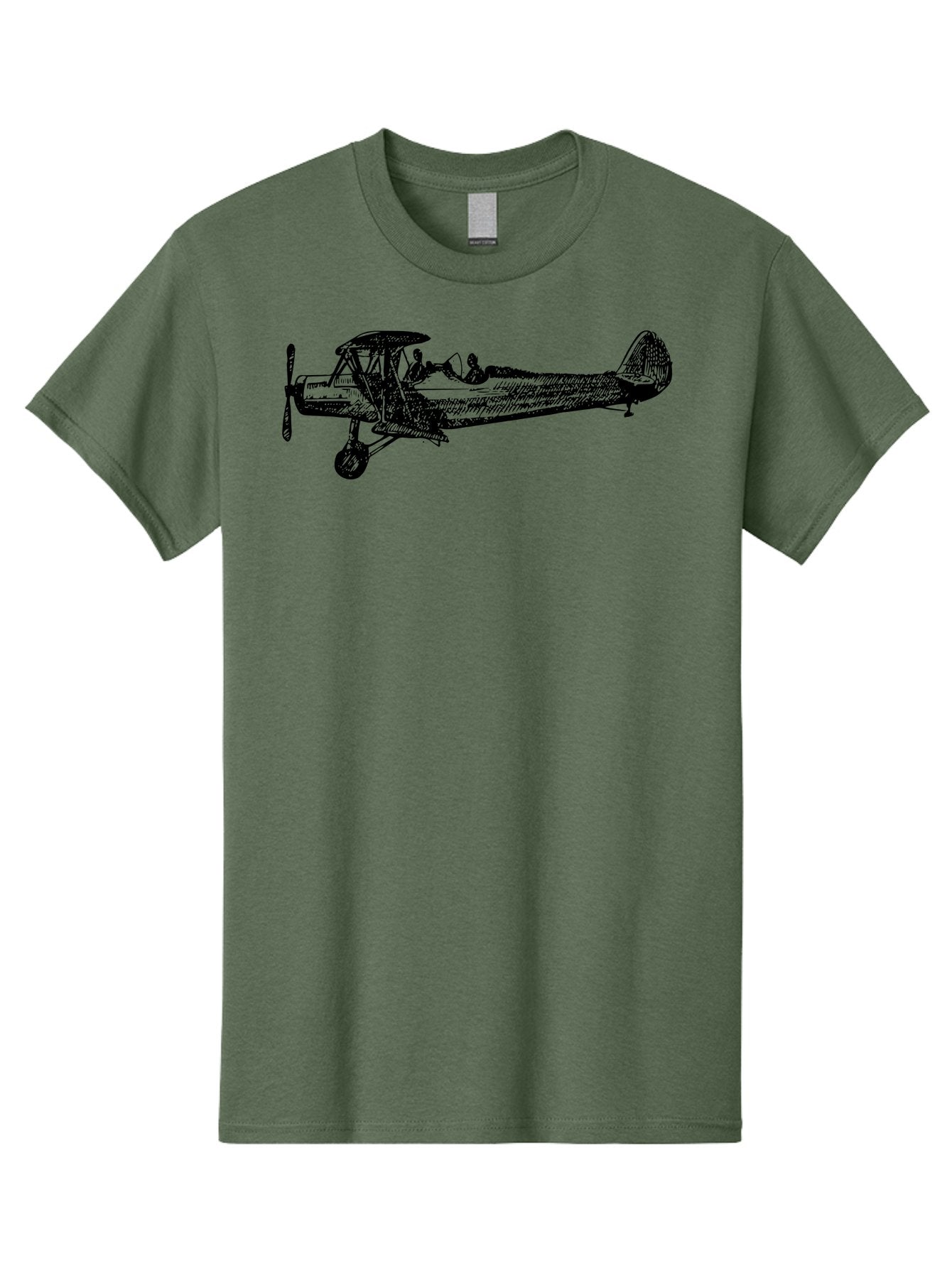 Biplane-3 Men'S Graphic Tee, 100% Cotton, Comfortable Casual Summer Wear, Machine Washable, Vintage Biplane, Classic Aircraft, Historical Aviation, Biplane Illustration, Pilot, Propeller Plane, Old Airplane, Flight, Retro Style Aad780 6