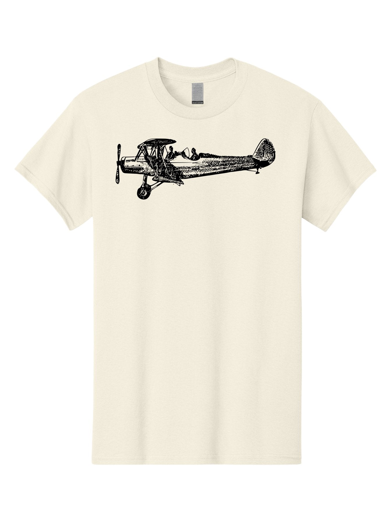 Biplane-3 Men'S Graphic Tee, 100% Cotton, Comfortable Casual Summer Wear, Machine Washable, Vintage Biplane, Classic Aircraft, Historical Aviation, Biplane Illustration, Pilot, Propeller Plane, Old Airplane, Flight, Retro Style Aad780