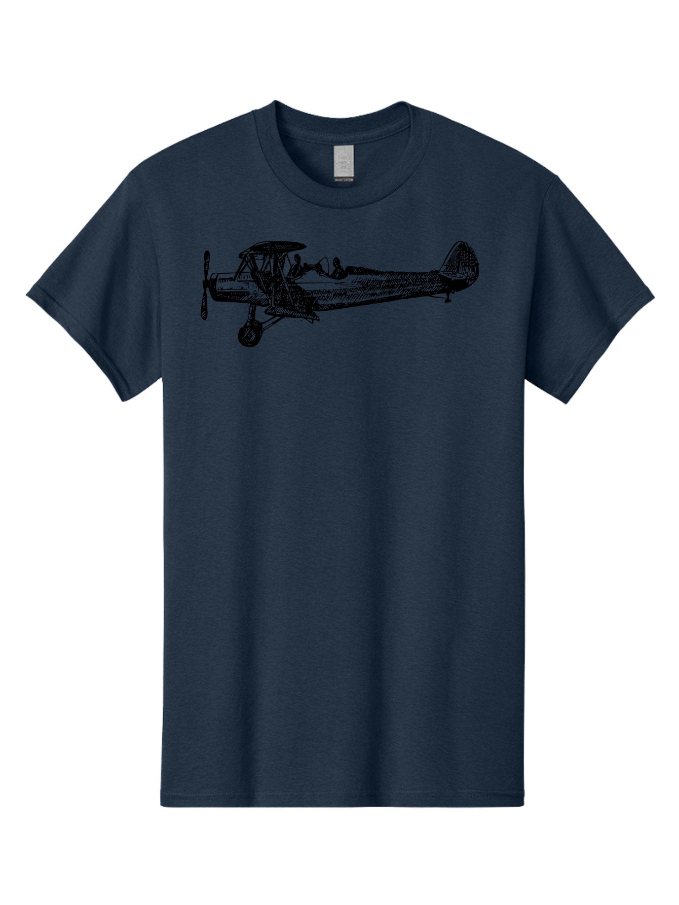 Biplane-3 Men'S Graphic Tee, 100% Cotton, Comfortable Casual Summer Wear, Machine Washable, Vintage Biplane, Classic Aircraft, Historical Aviation, Biplane Illustration, Pilot, Propeller Plane, Old Airplane, Flight, Retro Style Aad780 14