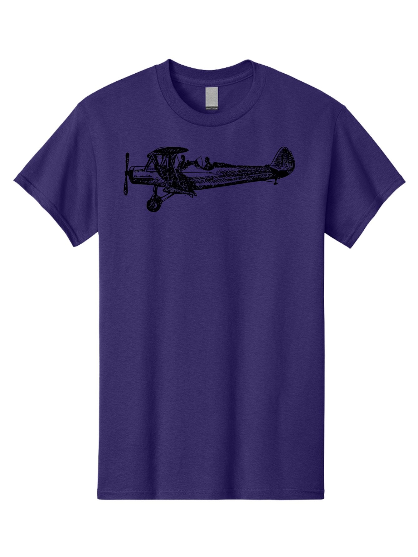 Biplane-3 Men'S Graphic Tee, 100% Cotton, Comfortable Casual Summer Wear, Machine Washable, Vintage Biplane, Classic Aircraft, Historical Aviation, Biplane Illustration, Pilot, Propeller Plane, Old Airplane, Flight, Retro Style Aad780 9