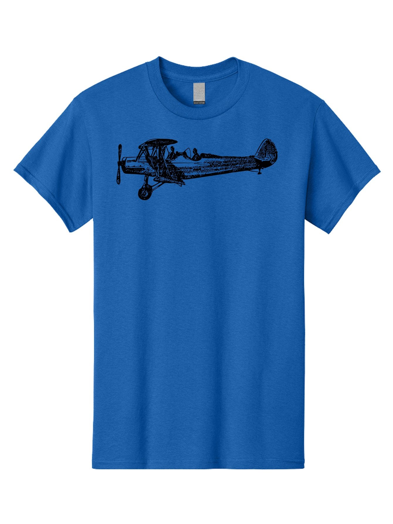 Biplane-3 Men'S Graphic Tee, 100% Cotton, Comfortable Casual Summer Wear, Machine Washable, Vintage Biplane, Classic Aircraft, Historical Aviation, Biplane Illustration, Pilot, Propeller Plane, Old Airplane, Flight, Retro Style Aad780 5