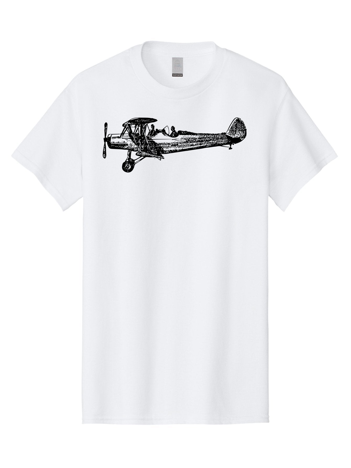 Biplane-3 Men'S Graphic Tee, 100% Cotton, Comfortable Casual Summer Wear, Machine Washable, Vintage Biplane, Classic Aircraft, Historical Aviation, Biplane Illustration, Pilot, Propeller Plane, Old Airplane, Flight, Retro Style Aad780 4