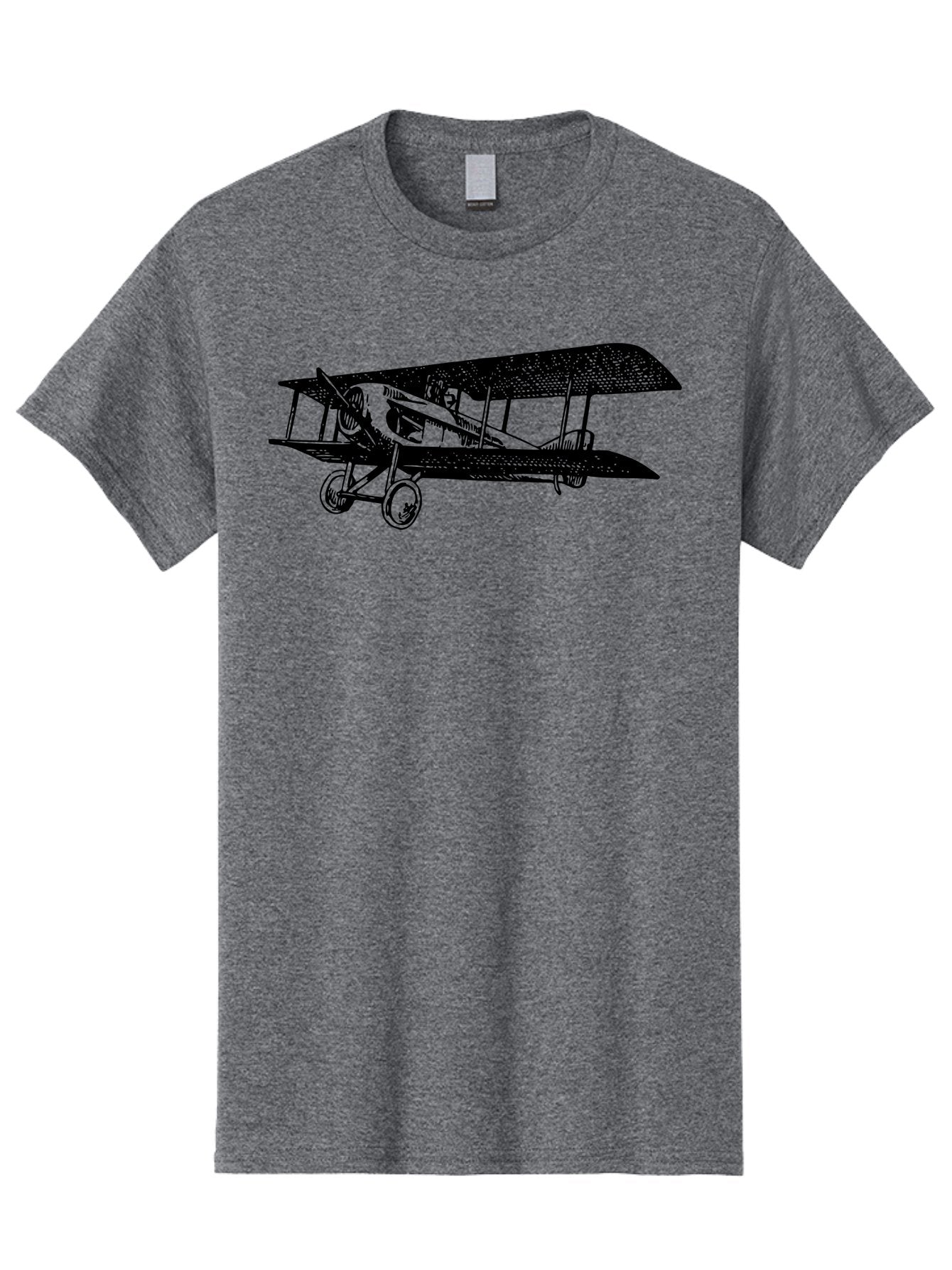 Biplane-Illustration Men'S Graphic Tee, 100% Cotton, Comfortable Casual Summer Wear, Machine Washable, Vintage Airplane, Classic Aircraft, Biplane Design, Historical Aviation, World War I, Military Aircraft, Sopwith Camel, Iconic Plane, Aad781 6