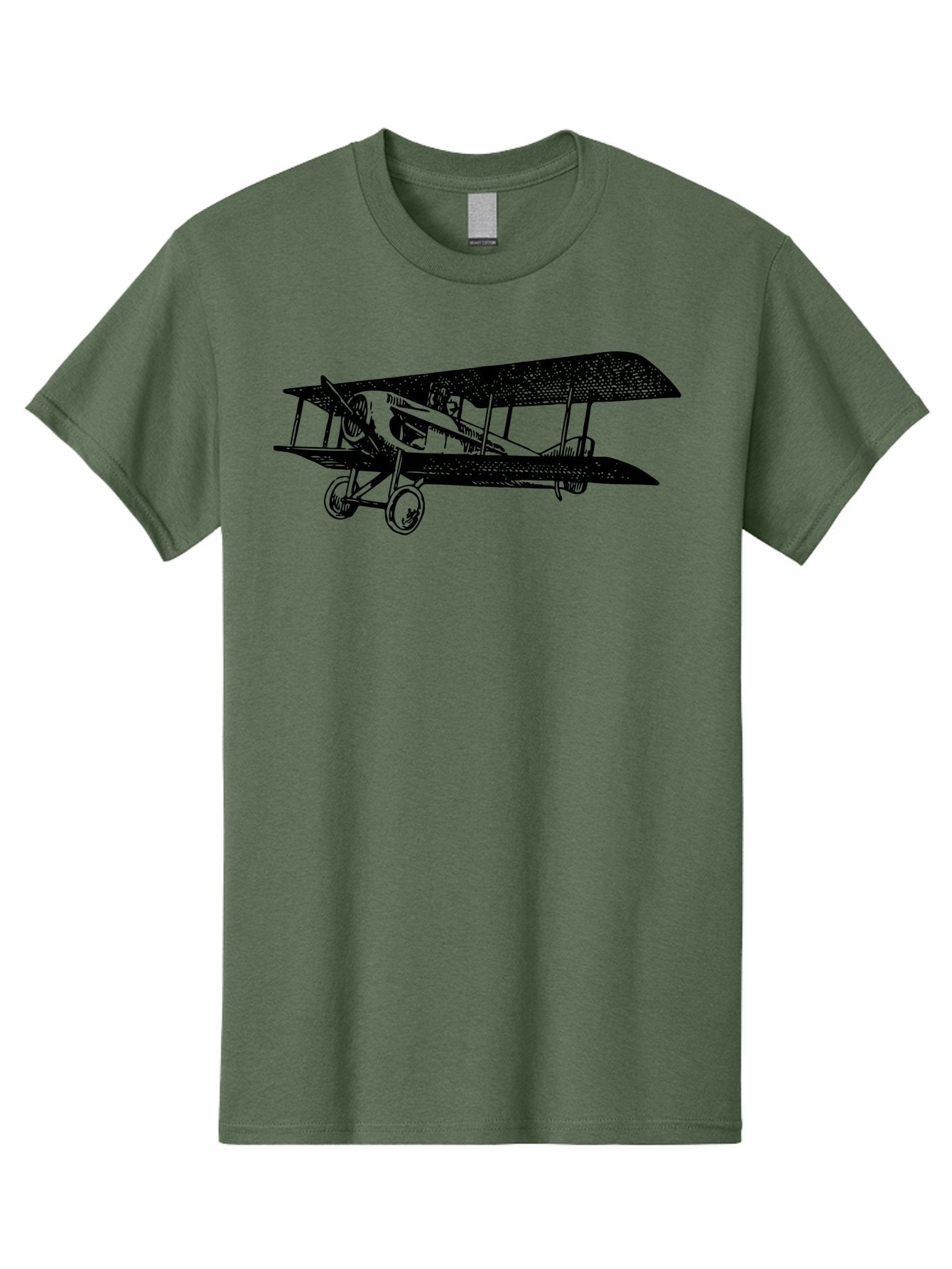 Biplane-Illustration Men'S Graphic Tee, 100% Cotton, Comfortable Casual Summer Wear, Machine Washable, Vintage Airplane, Classic Aircraft, Biplane Design, Historical Aviation, World War I, Military Aircraft, Sopwith Camel, Iconic Plane, Aad781 10