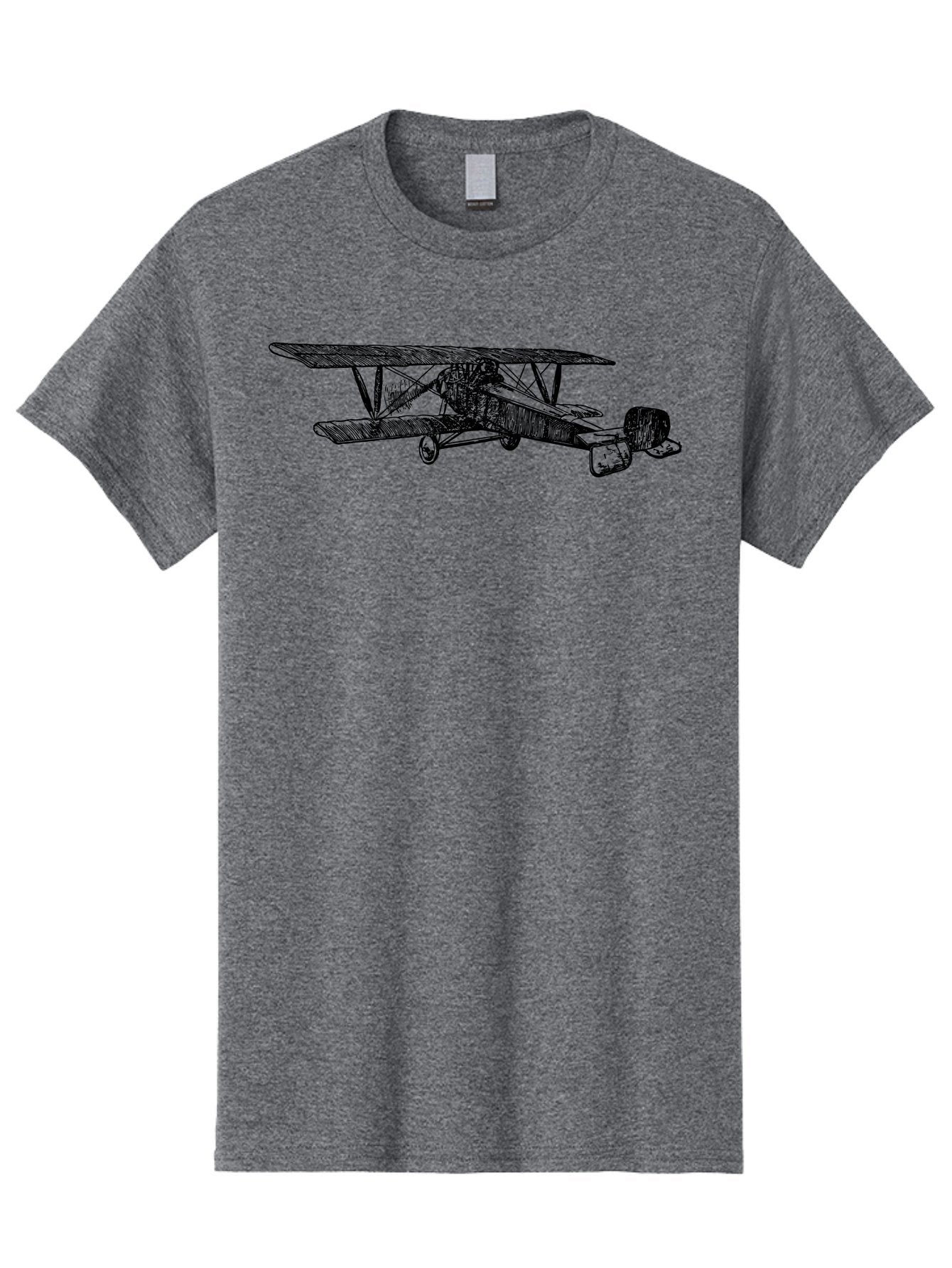 Biplane Men'S Graphic Tee, 100% Cotton, Comfortable Casual Summer Wear, Machine Washable, Vintage Airplane, Biplane Design, Sketch Art, Aviation History, Classic Aircraft, Retro Flying Machine, Nostalgic Transport Aad782 11