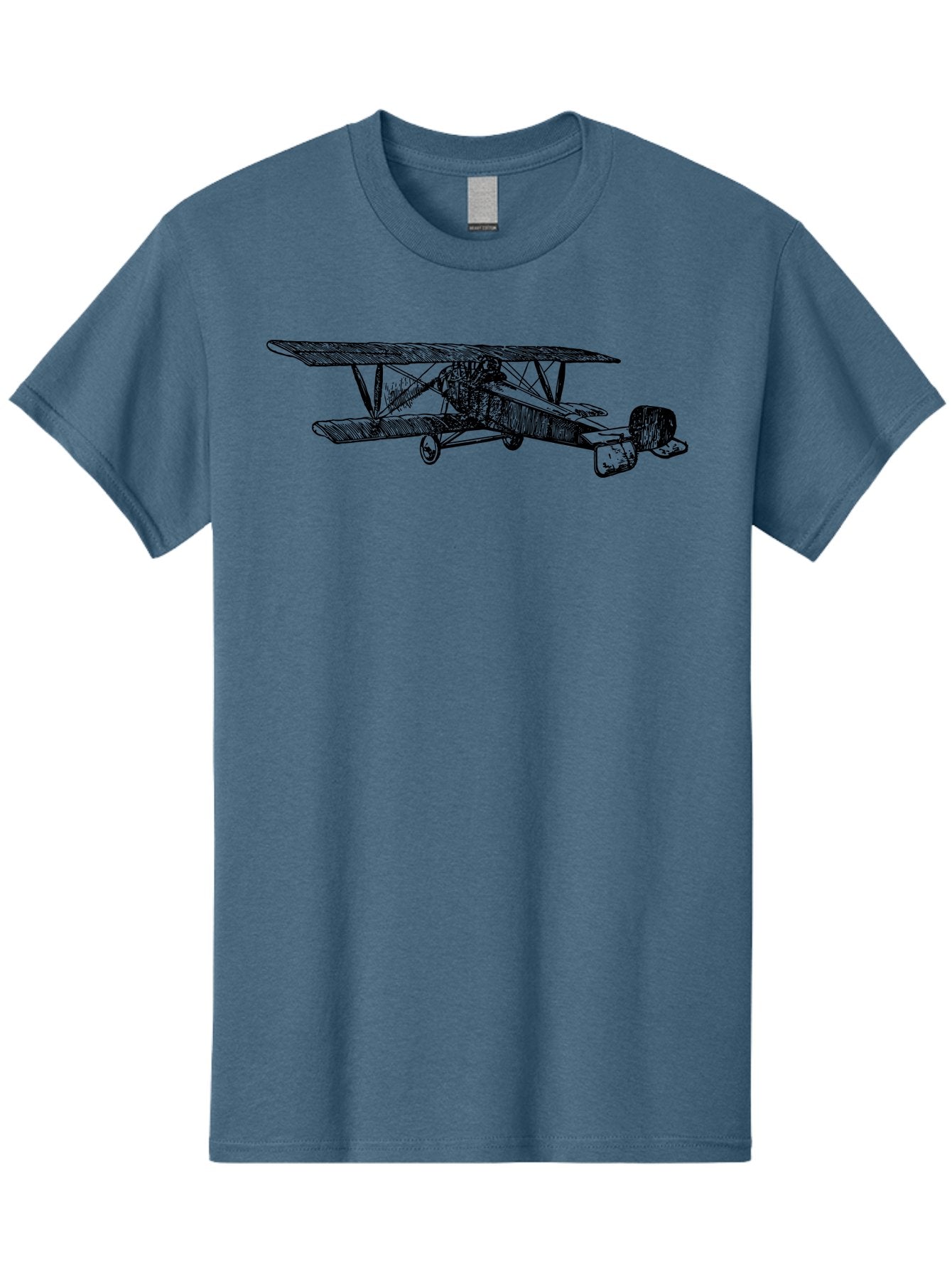 Biplane Men'S Graphic Tee, 100% Cotton, Comfortable Casual Summer Wear, Machine Washable, Vintage Airplane, Biplane Design, Sketch Art, Aviation History, Classic Aircraft, Retro Flying Machine, Nostalgic Transport Aad782 6