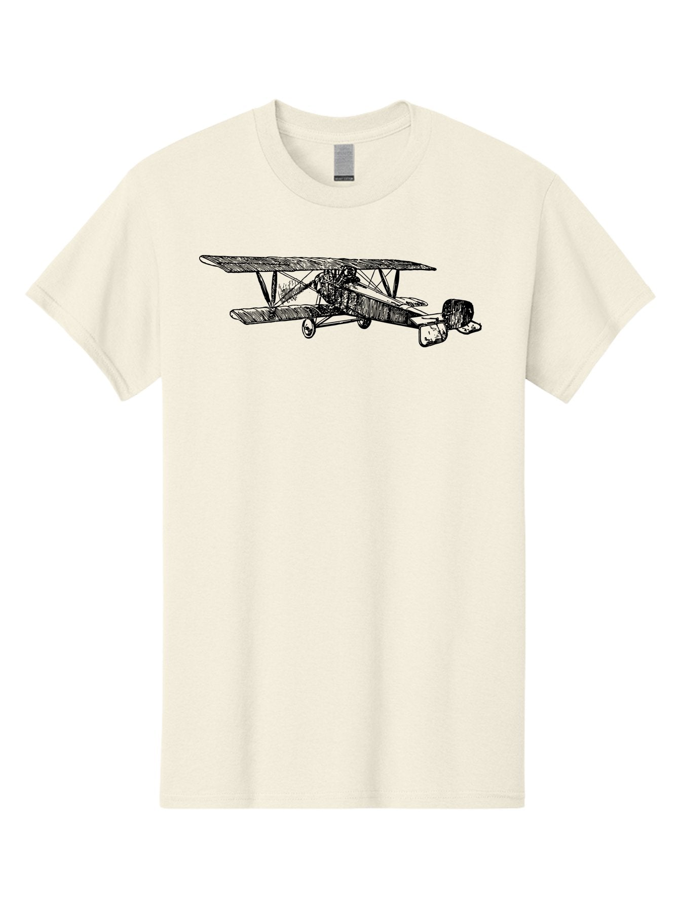 Biplane Men'S Graphic Tee, 100% Cotton, Comfortable Casual Summer Wear, Machine Washable, Vintage Airplane, Biplane Design, Sketch Art, Aviation History, Classic Aircraft, Retro Flying Machine, Nostalgic Transport Aad782 7