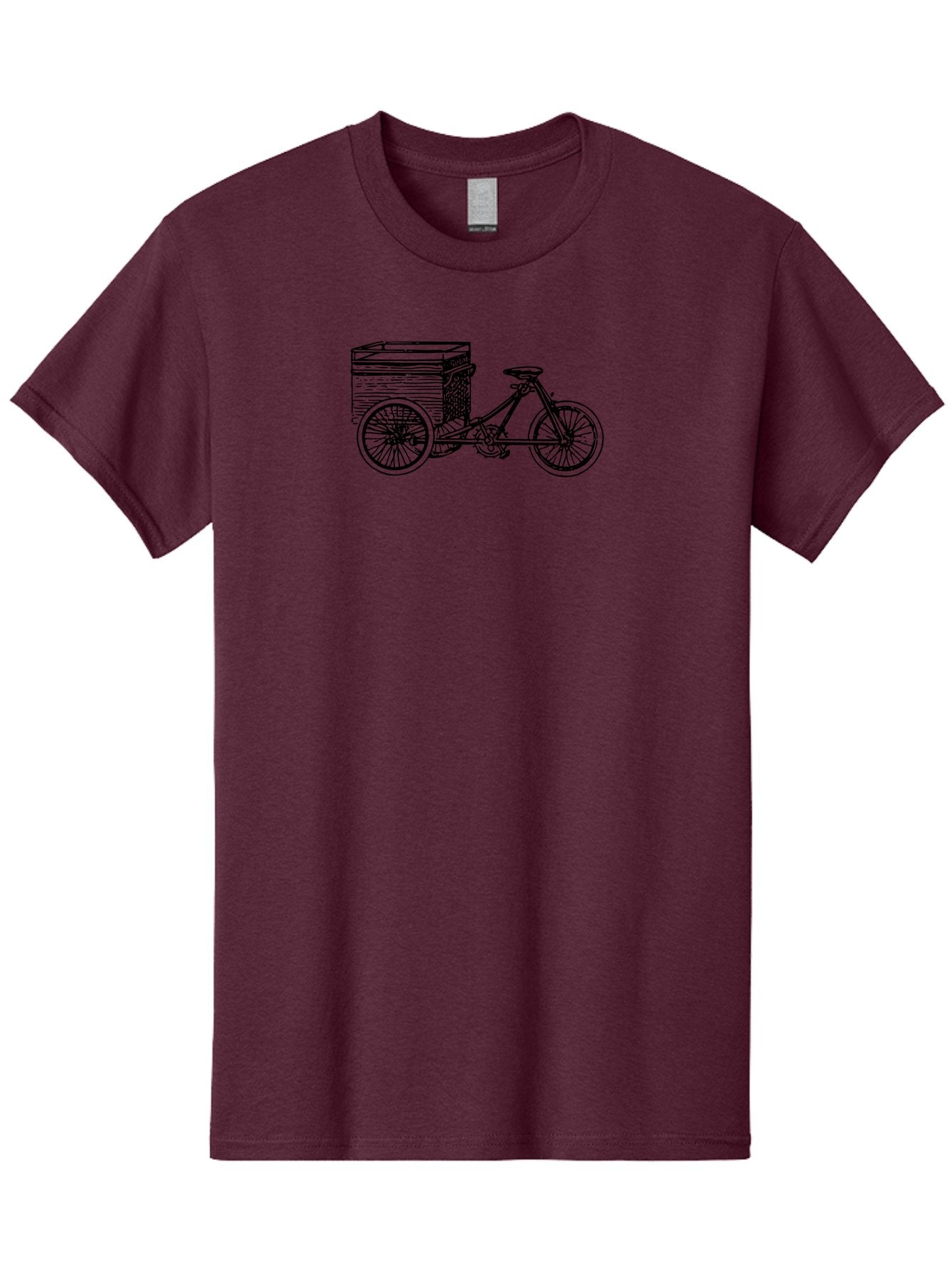 Cargobike Men'S Graphic Tee, 100% Cotton, Comfortable Casual Summer Wear, Machine Washable, Vintage Tricycle, Retro Bicycle, Goldilocks Branding, Cargo Bike, Three-Wheeled Vehicle, Nostalgic Design, Antique Bike Aad783