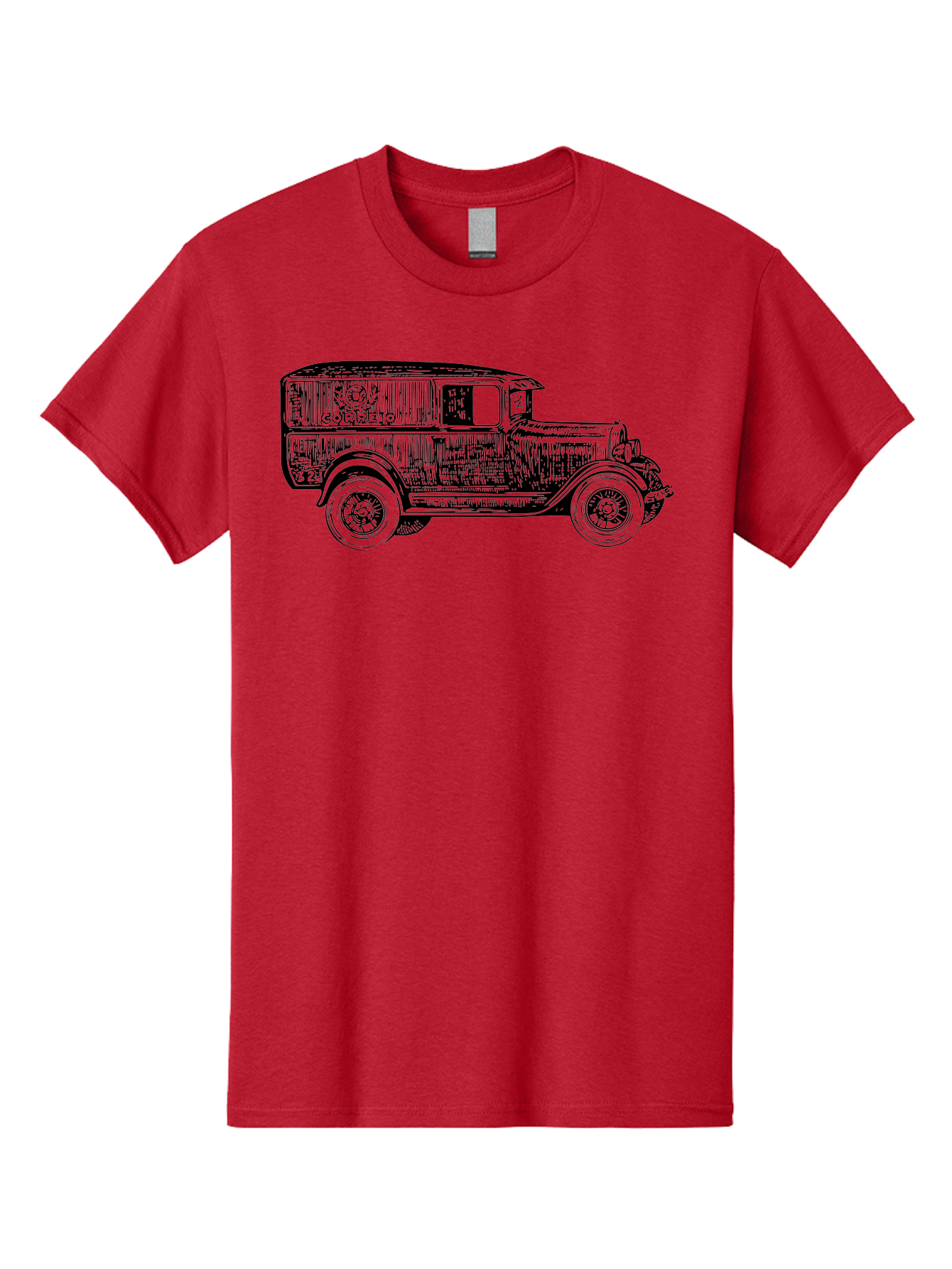 Correio Men'S Graphic Tee, 100% Cotton, Comfortable Casual Summer Wear, Machine Washable, Vintage Truck, Retro Vehicle, Classic Automobile, Correio Branding, Wooden Texture, Sketch Art, Antique Car, Nostalgic Design, Old-Fashioned, Aad784 5