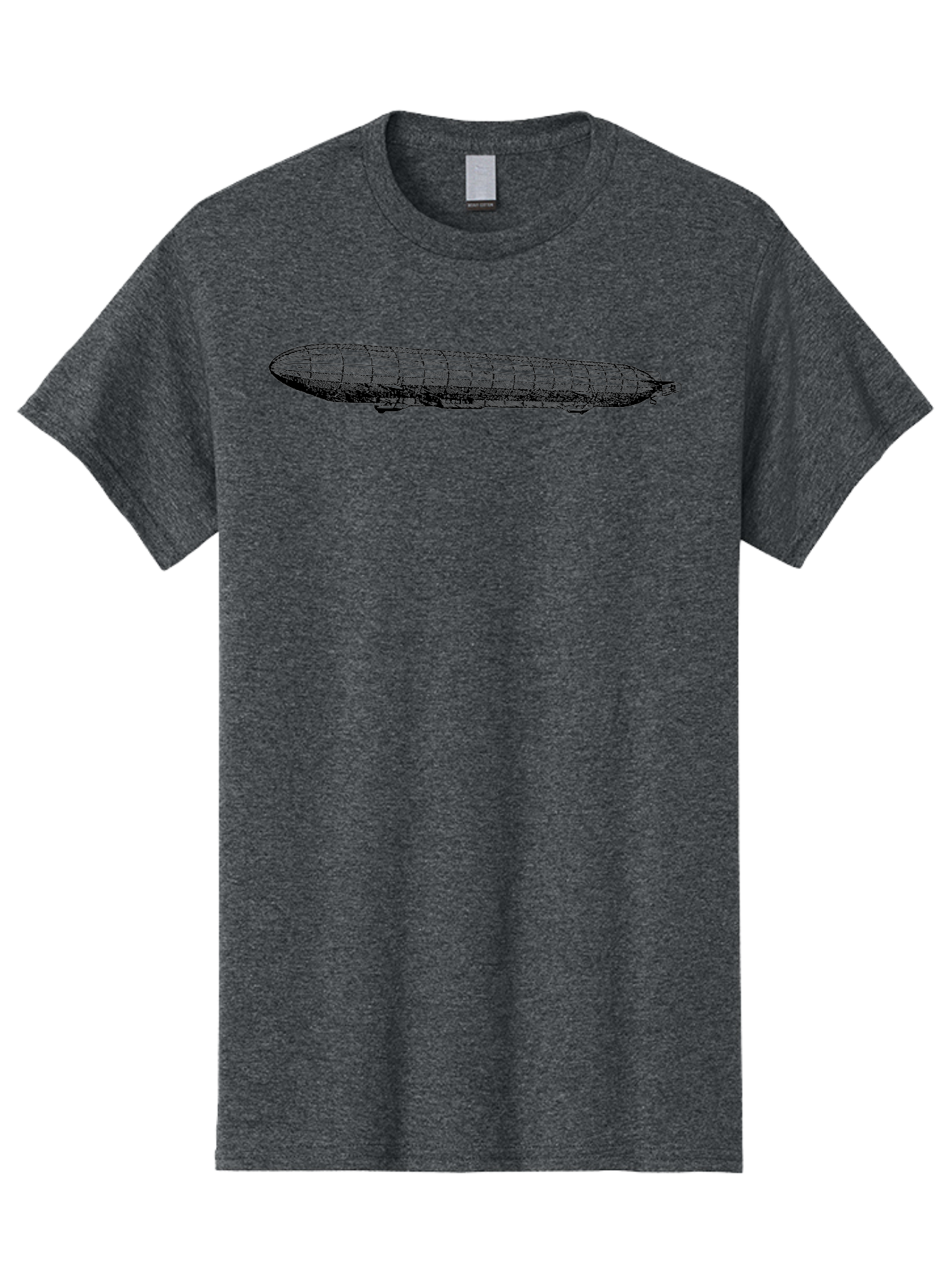 Dirigible Men'S Graphic Tee, 100% Cotton, Comfortable Casual Summer Wear, Machine Washable, Vintage Zeppelin, Historical Aircraft, Wireframe Model, 3D Rendering, Historical Aviation, Nostalgic Design, Retro Technology, German Engineering Aad786 5