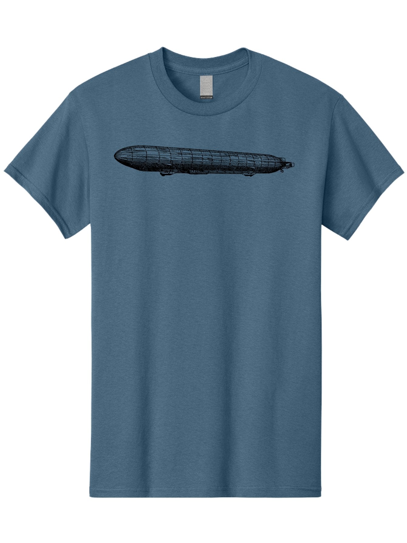 Dirigible Men'S Graphic Tee, 100% Cotton, Comfortable Casual Summer Wear, Machine Washable, Vintage Zeppelin, Historical Aircraft, Wireframe Model, 3D Rendering, Historical Aviation, Nostalgic Design, Retro Technology, German Engineering Aad786 15