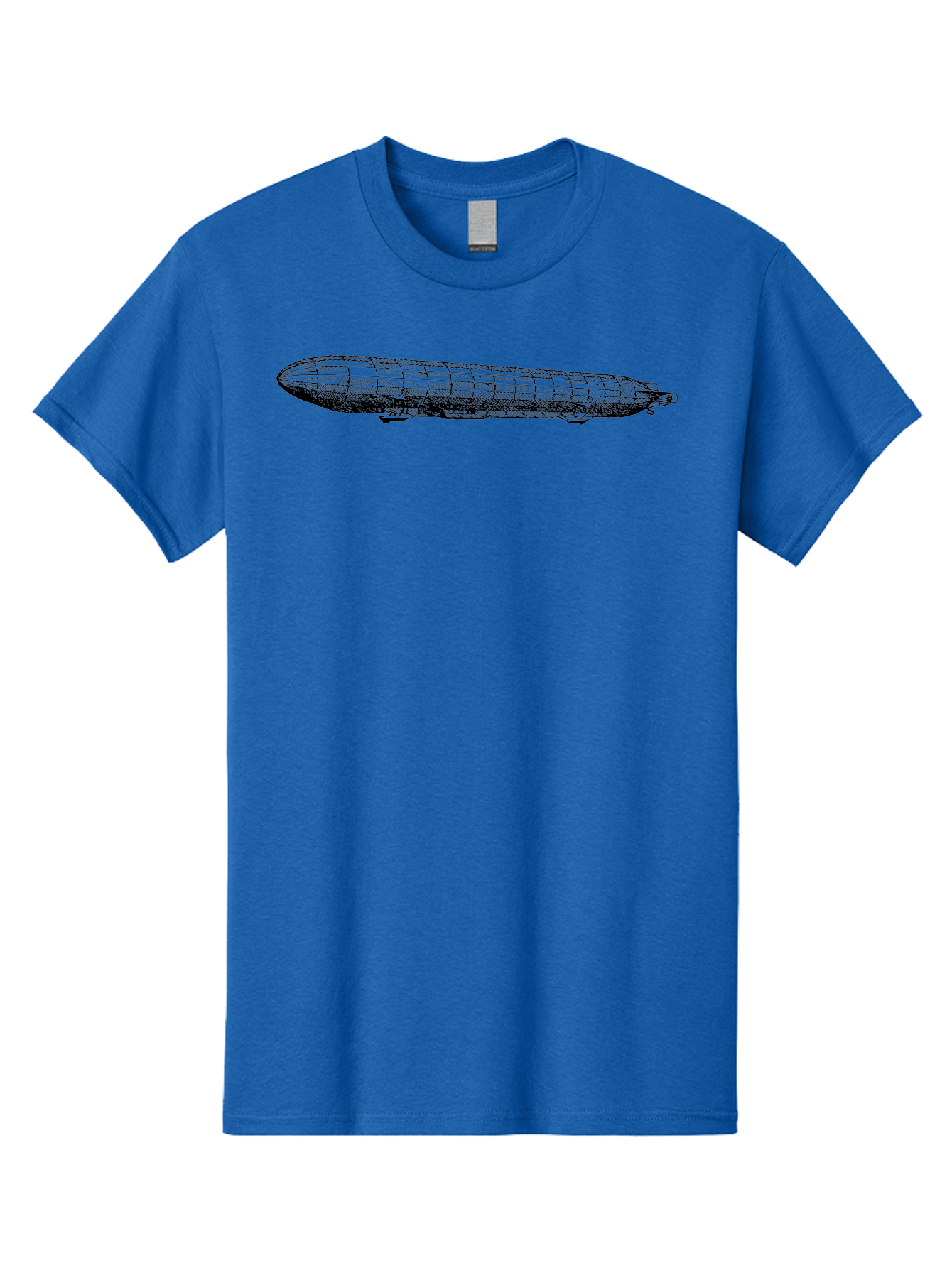 Dirigible Men'S Graphic Tee, 100% Cotton, Comfortable Casual Summer Wear, Machine Washable, Vintage Zeppelin, Historical Aircraft, Wireframe Model, 3D Rendering, Historical Aviation, Nostalgic Design, Retro Technology, German Engineering Aad786 11
