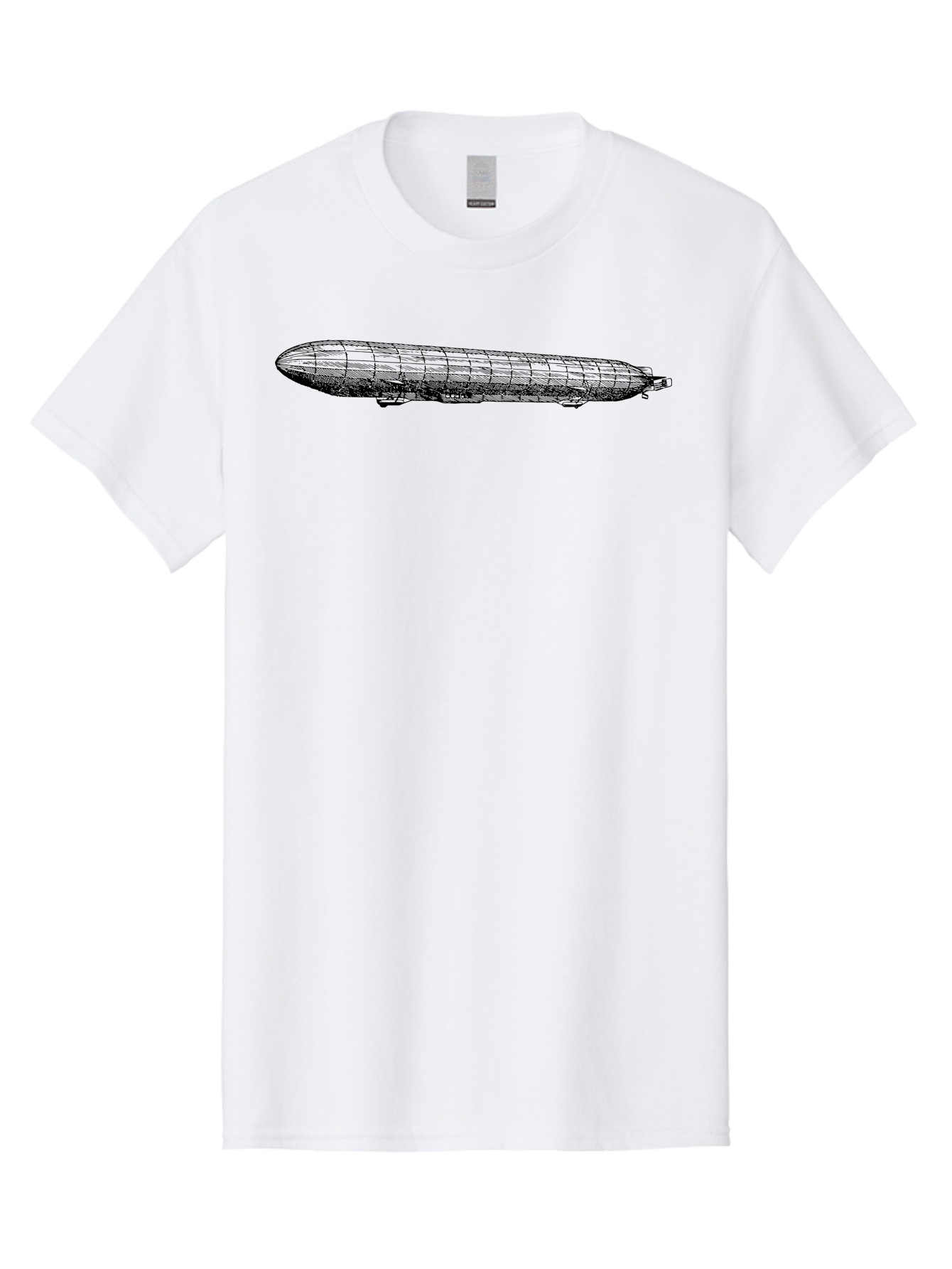 Dirigible Men'S Graphic Tee, 100% Cotton, Comfortable Casual Summer Wear, Machine Washable, Vintage Zeppelin, Historical Aircraft, Wireframe Model, 3D Rendering, Historical Aviation, Nostalgic Design, Retro Technology, German Engineering Aad786 19