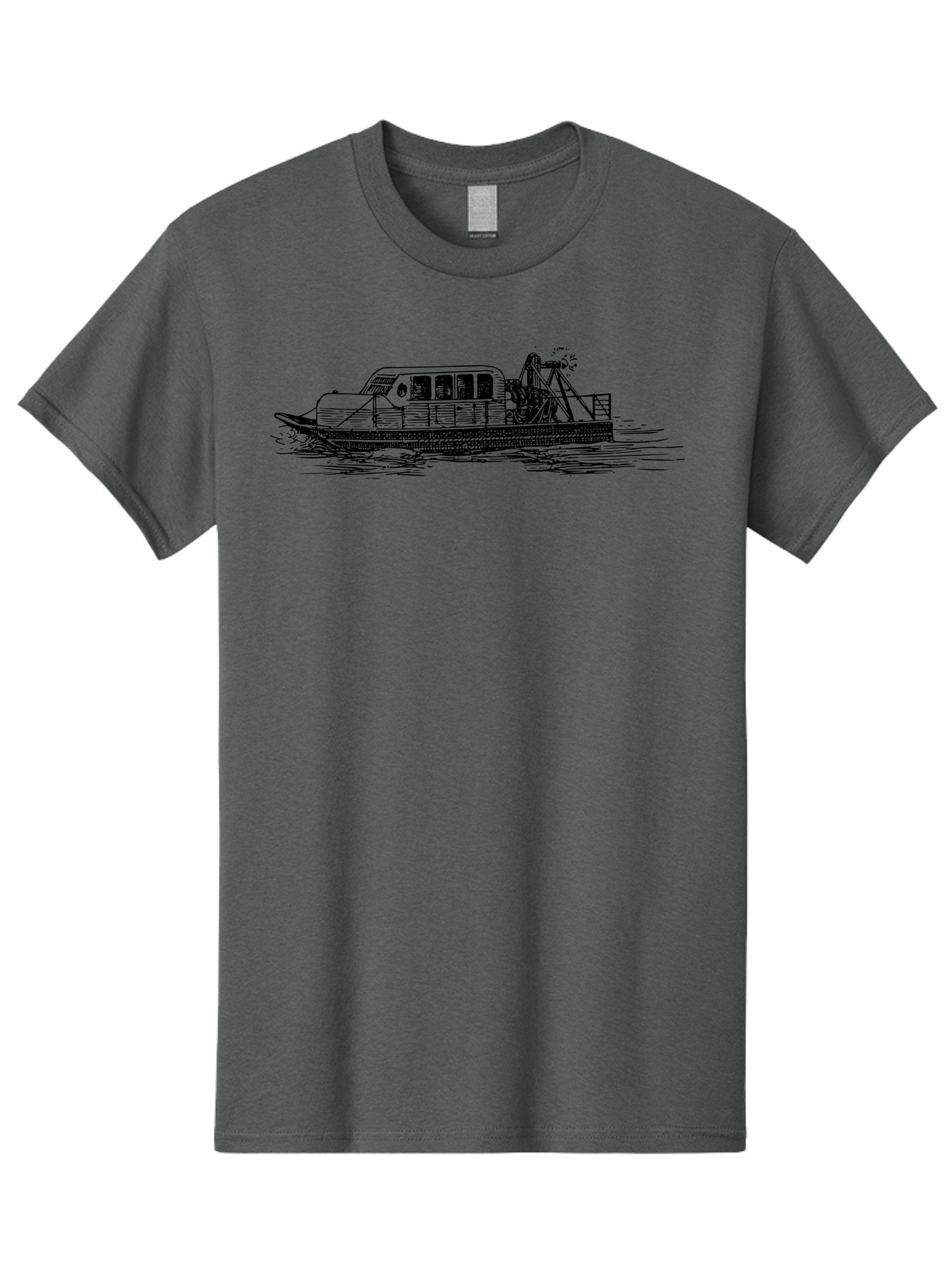 Dredger-Ship Men'S Graphic Tee, 100% Cotton, Comfortable Casual Summer Wear, Machine Washable, Dredging Equipment, Waterway Construction, Marine Engineering, Dredger Barge, Heavy Machinery, Industrial Vessel, Dredging Operations Aad787 3
