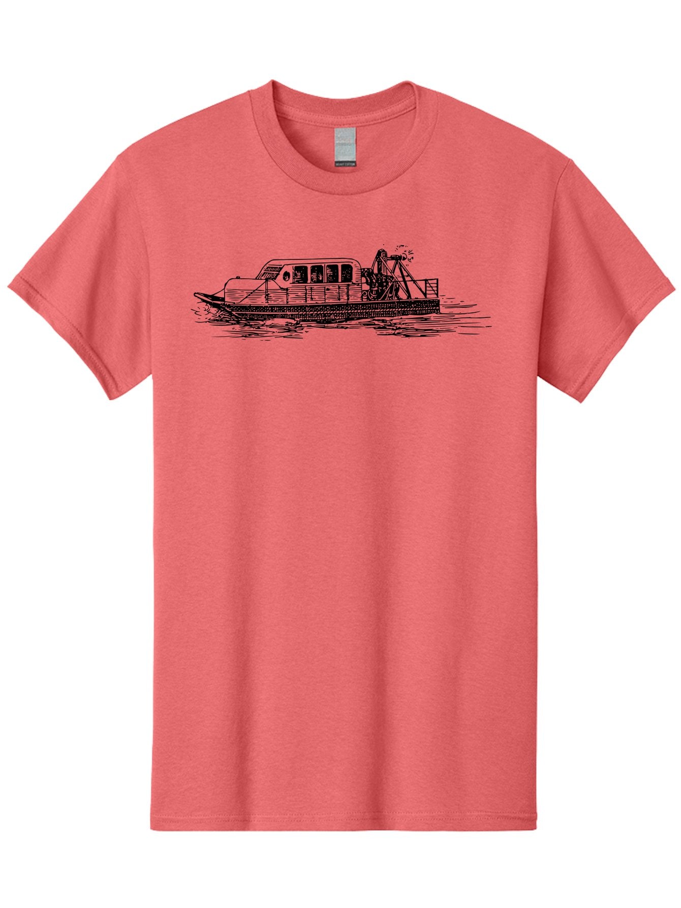 Dredger-Ship Men'S Graphic Tee, 100% Cotton, Comfortable Casual Summer Wear, Machine Washable, Dredging Equipment, Waterway Construction, Marine Engineering, Dredger Barge, Heavy Machinery, Industrial Vessel, Dredging Operations Aad787