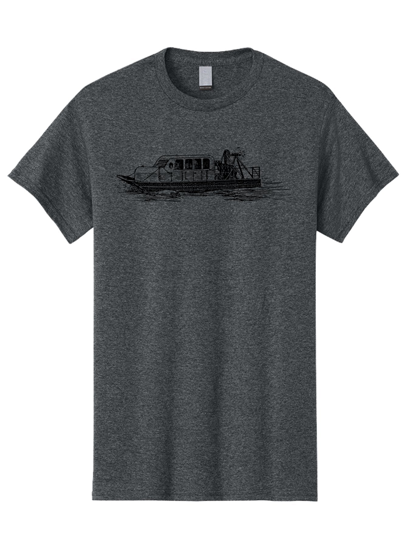 Dredger-Ship Men'S Graphic Tee, 100% Cotton, Comfortable Casual Summer Wear, Machine Washable, Dredging Equipment, Waterway Construction, Marine Engineering, Dredger Barge, Heavy Machinery, Industrial Vessel, Dredging Operations Aad787 11