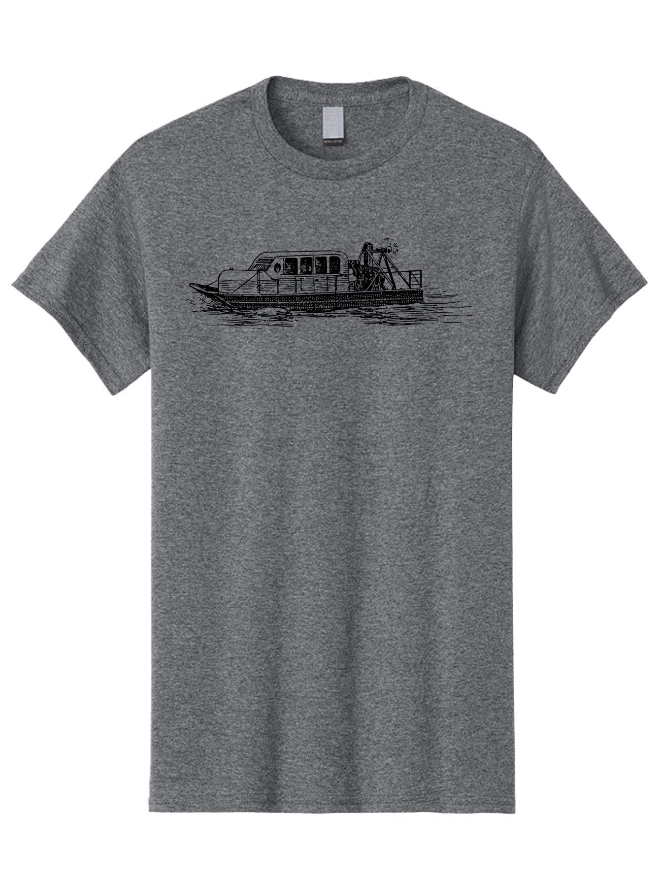 Dredger-Ship Men'S Graphic Tee, 100% Cotton, Comfortable Casual Summer Wear, Machine Washable, Dredging Equipment, Waterway Construction, Marine Engineering, Dredger Barge, Heavy Machinery, Industrial Vessel, Dredging Operations Aad787 6