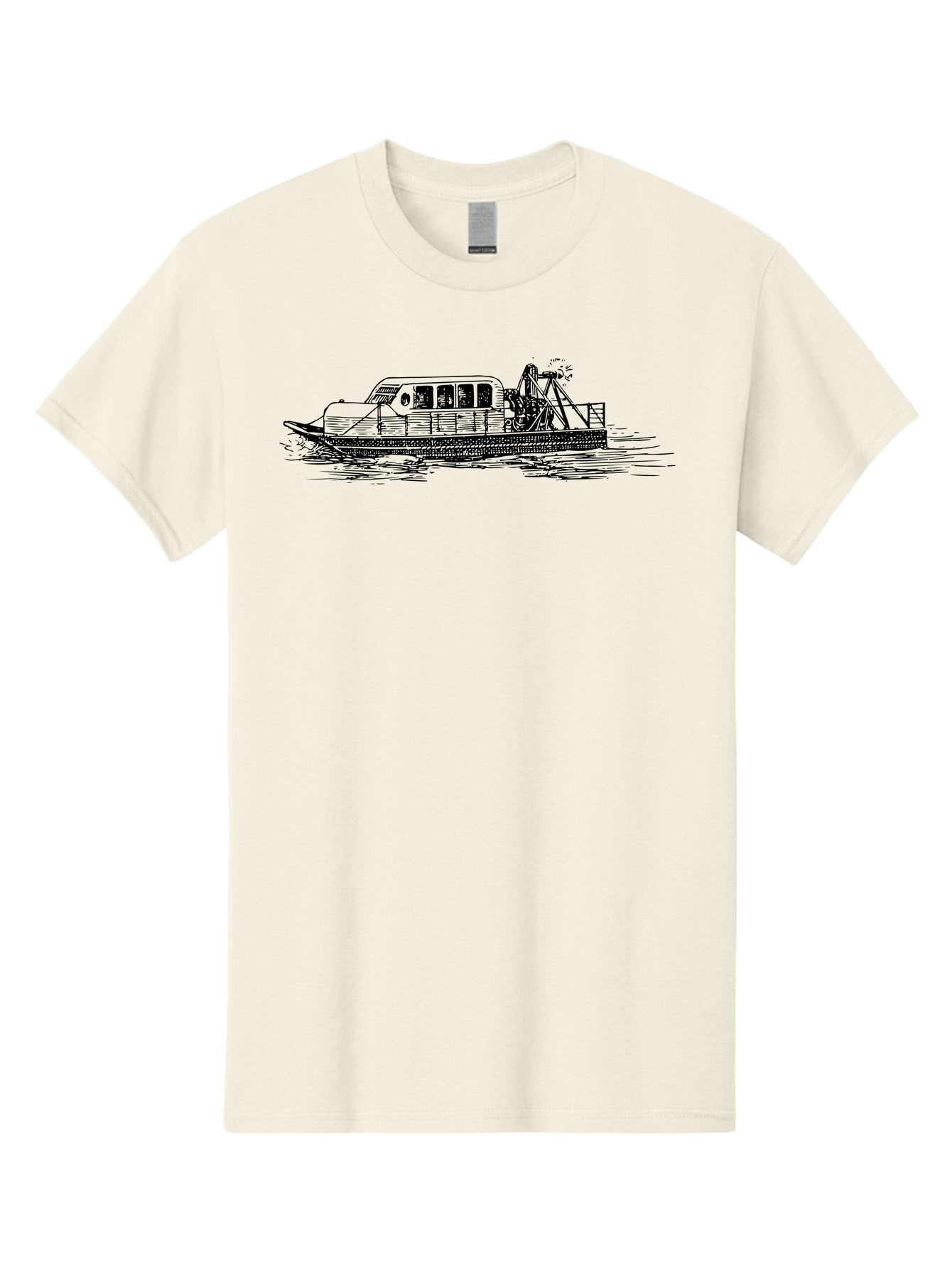 Dredger-Ship Men'S Graphic Tee, 100% Cotton, Comfortable Casual Summer Wear, Machine Washable, Dredging Equipment, Waterway Construction, Marine Engineering, Dredger Barge, Heavy Machinery, Industrial Vessel, Dredging Operations Aad787 12