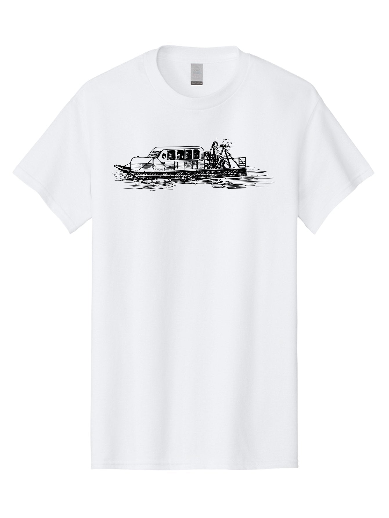 Dredger-Ship Men'S Graphic Tee, 100% Cotton, Comfortable Casual Summer Wear, Machine Washable, Dredging Equipment, Waterway Construction, Marine Engineering, Dredger Barge, Heavy Machinery, Industrial Vessel, Dredging Operations Aad787 4