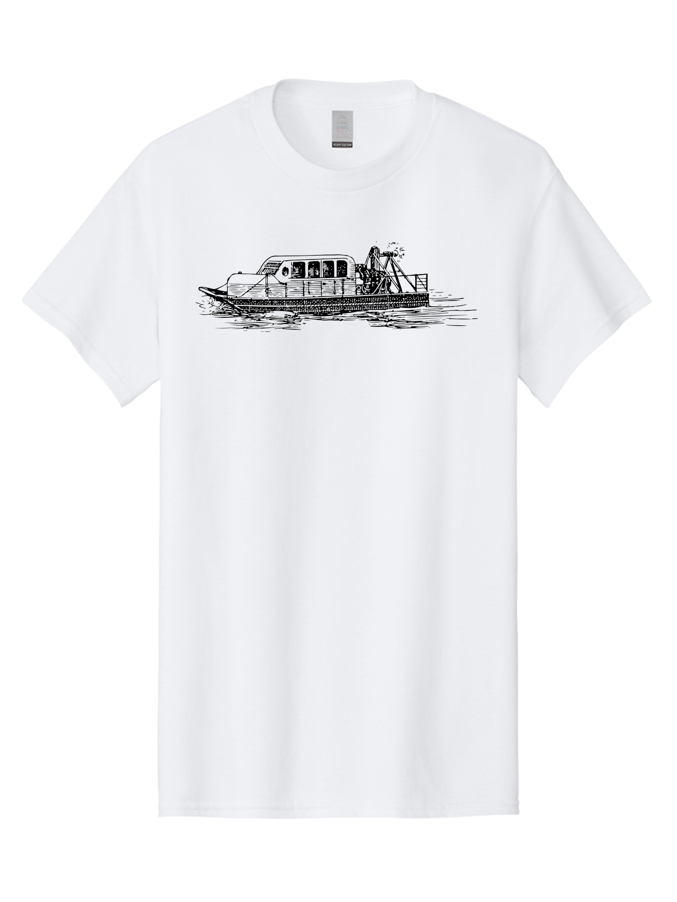 Dredger-Ship Men'S Graphic Tee, 100% Cotton, Comfortable Casual Summer Wear, Machine Washable, Dredging Equipment, Waterway Construction, Marine Engineering, Dredger Barge, Heavy Machinery, Industrial Vessel, Dredging Operations Aad787 23