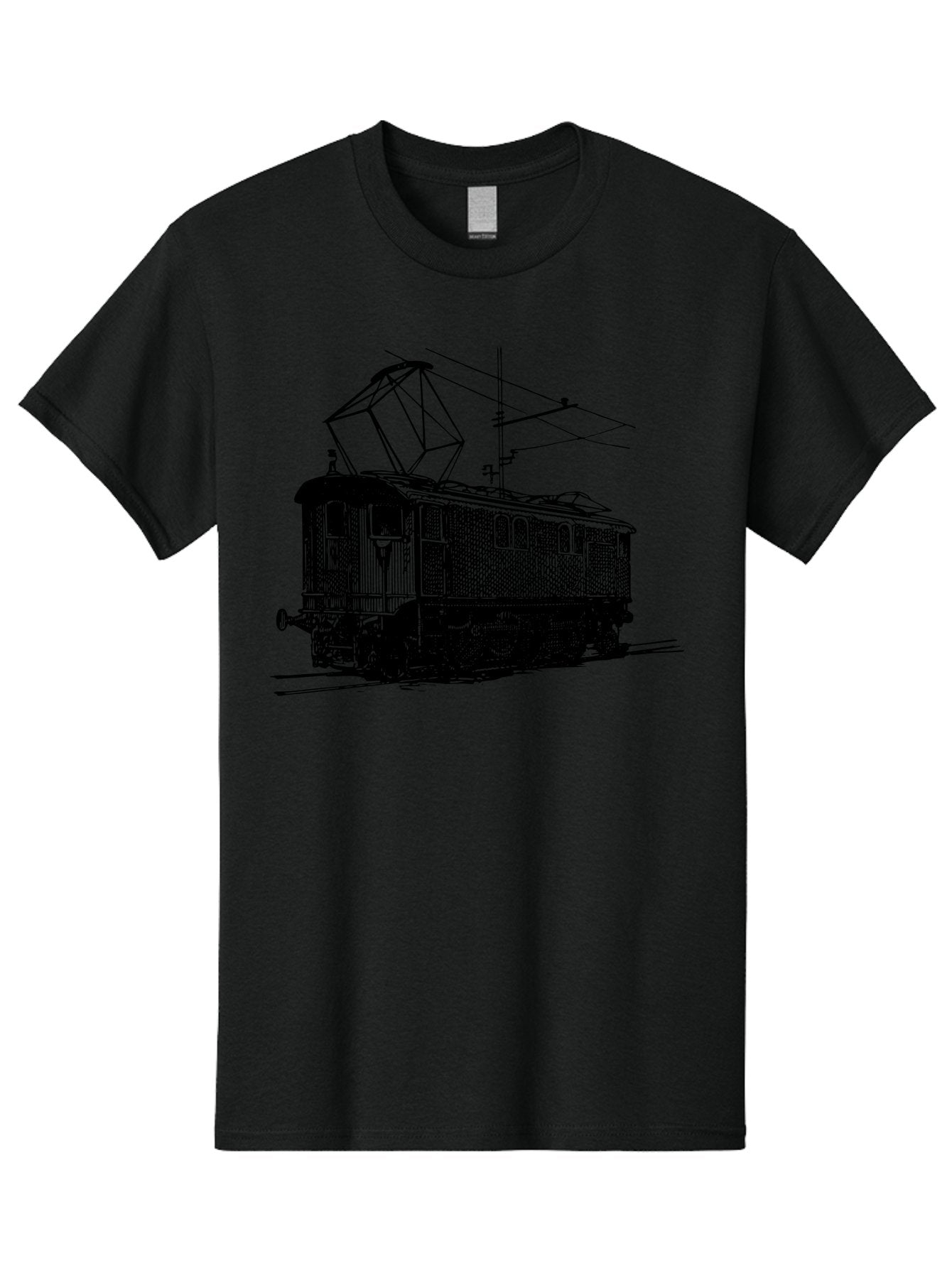 Electric-Train Men'S Graphic Tee, 100% Cotton, Comfortable Casual Summer Wear, Machine Washable, Vintage Electric Train, Railway Locomotive, Transportation Mode, Electric Power, Railway Technology, Historic Train Design, Public Transit Aad788 7