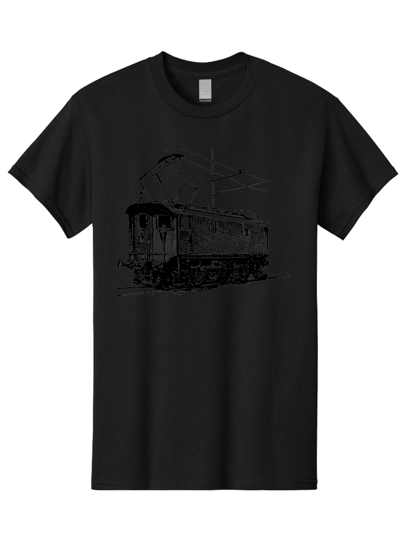 Electric-Train Men'S Graphic Tee, 100% Cotton, Comfortable Casual Summer Wear, Machine Washable, Vintage Electric Train, Railway Locomotive, Transportation Mode, Electric Power, Railway Technology, Historic Train Design, Public Transit Aad788 25