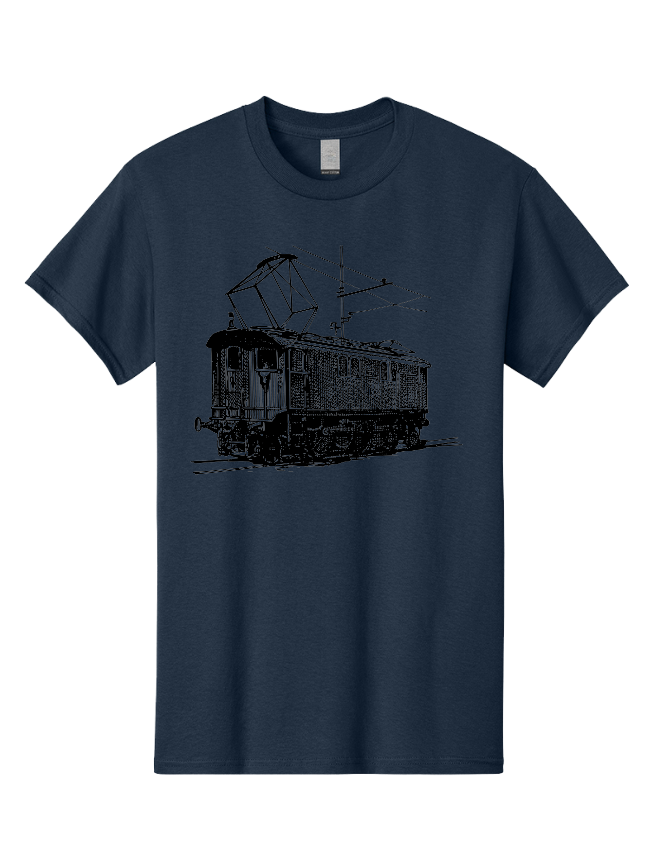 Electric-Train Men'S Graphic Tee, 100% Cotton, Comfortable Casual Summer Wear, Machine Washable, Vintage Electric Train, Railway Locomotive, Transportation Mode, Electric Power, Railway Technology, Historic Train Design, Public Transit Aad788 17