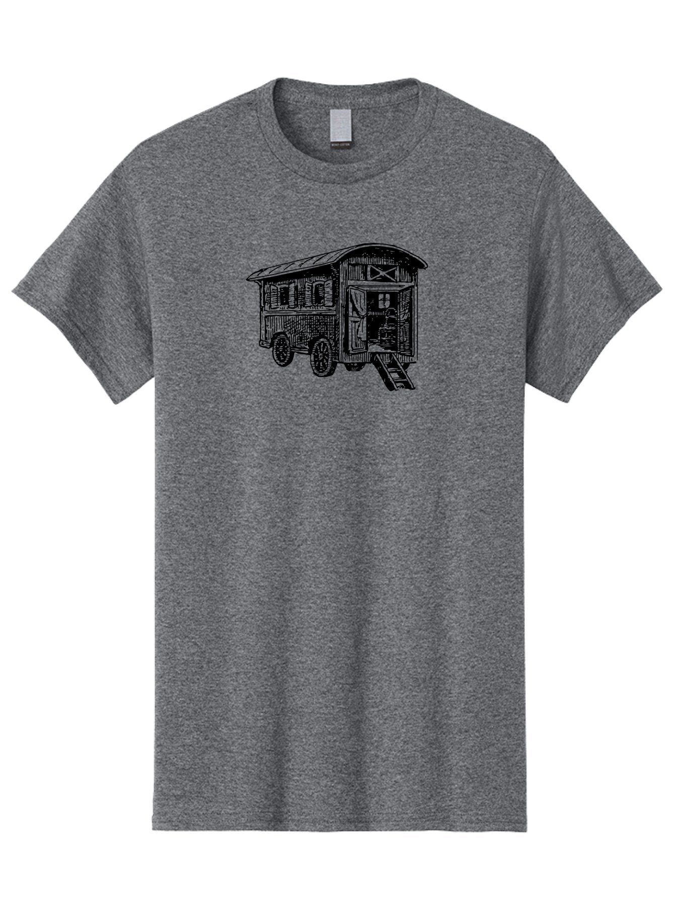 Gypsy-Vardo Men'S Graphic Tee, 100% Cotton, Comfortable Casual Summer Wear, Machine Washable, Gypsy Caravan, Vintage Trailer, Wooden Caravan, Rustic Charm, Travel Trailer, Nomadic Lifestyle, Alternative Living, Bohemian Style Aad791 3