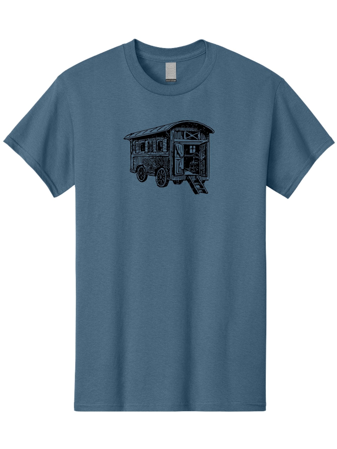 Gypsy-Vardo Men'S Graphic Tee, 100% Cotton, Comfortable Casual Summer Wear, Machine Washable, Gypsy Caravan, Vintage Trailer, Wooden Caravan, Rustic Charm, Travel Trailer, Nomadic Lifestyle, Alternative Living, Bohemian Style Aad791 8
