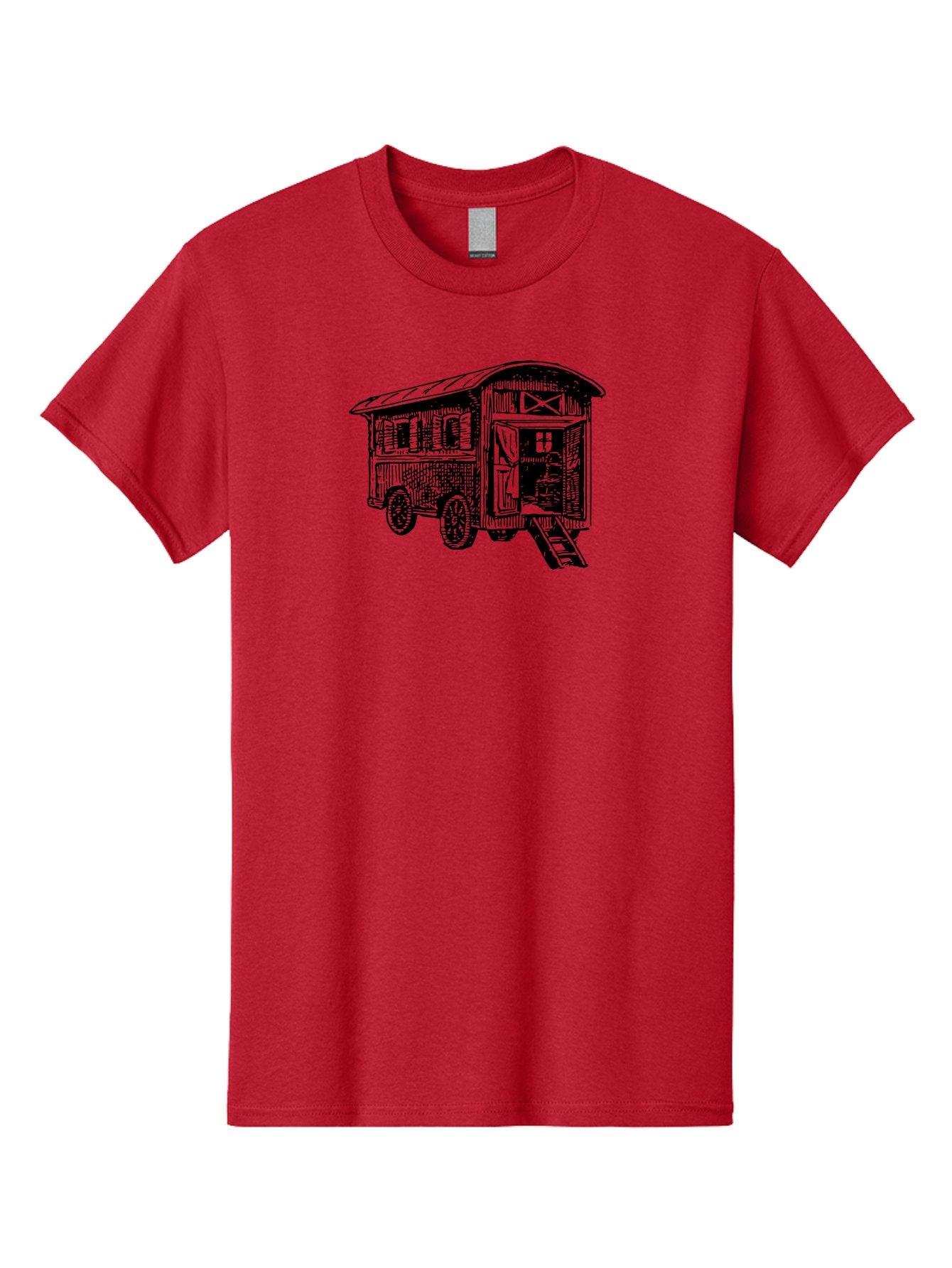 Gypsy-Vardo Men'S Graphic Tee, 100% Cotton, Comfortable Casual Summer Wear, Machine Washable, Gypsy Caravan, Vintage Trailer, Wooden Caravan, Rustic Charm, Travel Trailer, Nomadic Lifestyle, Alternative Living, Bohemian Style Aad791 11