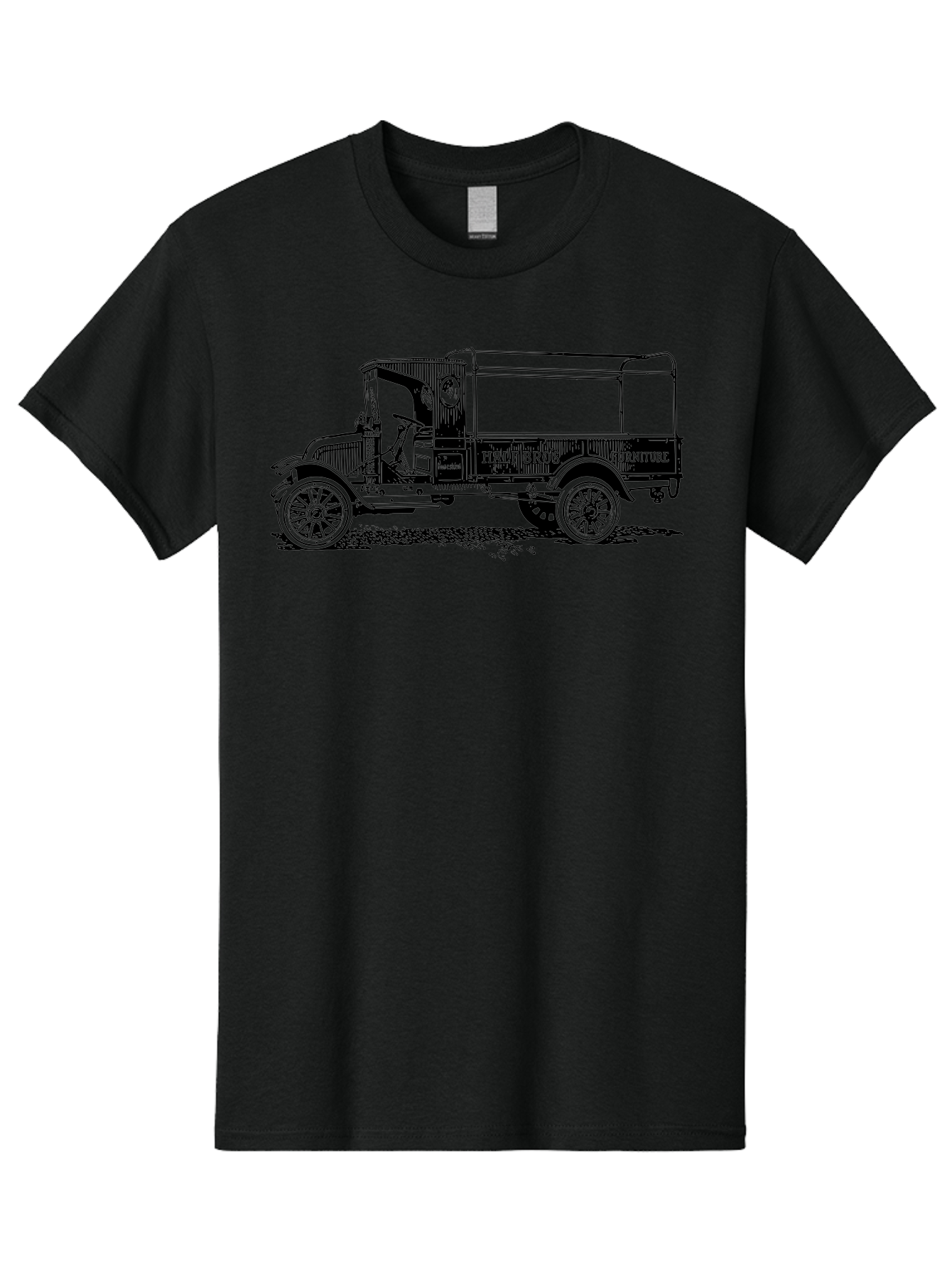 Hall-Bros-Furniture Men'S Graphic Tee, 100% Cotton, Comfortable Casual Summer Wear, Machine Washable, Vintage Truck, Antique Delivery Vehicle, Hale Bros Furniture, Classic Truck Design, Old Truck, Retro Transportation, Furniture Delivery, Aad792 17