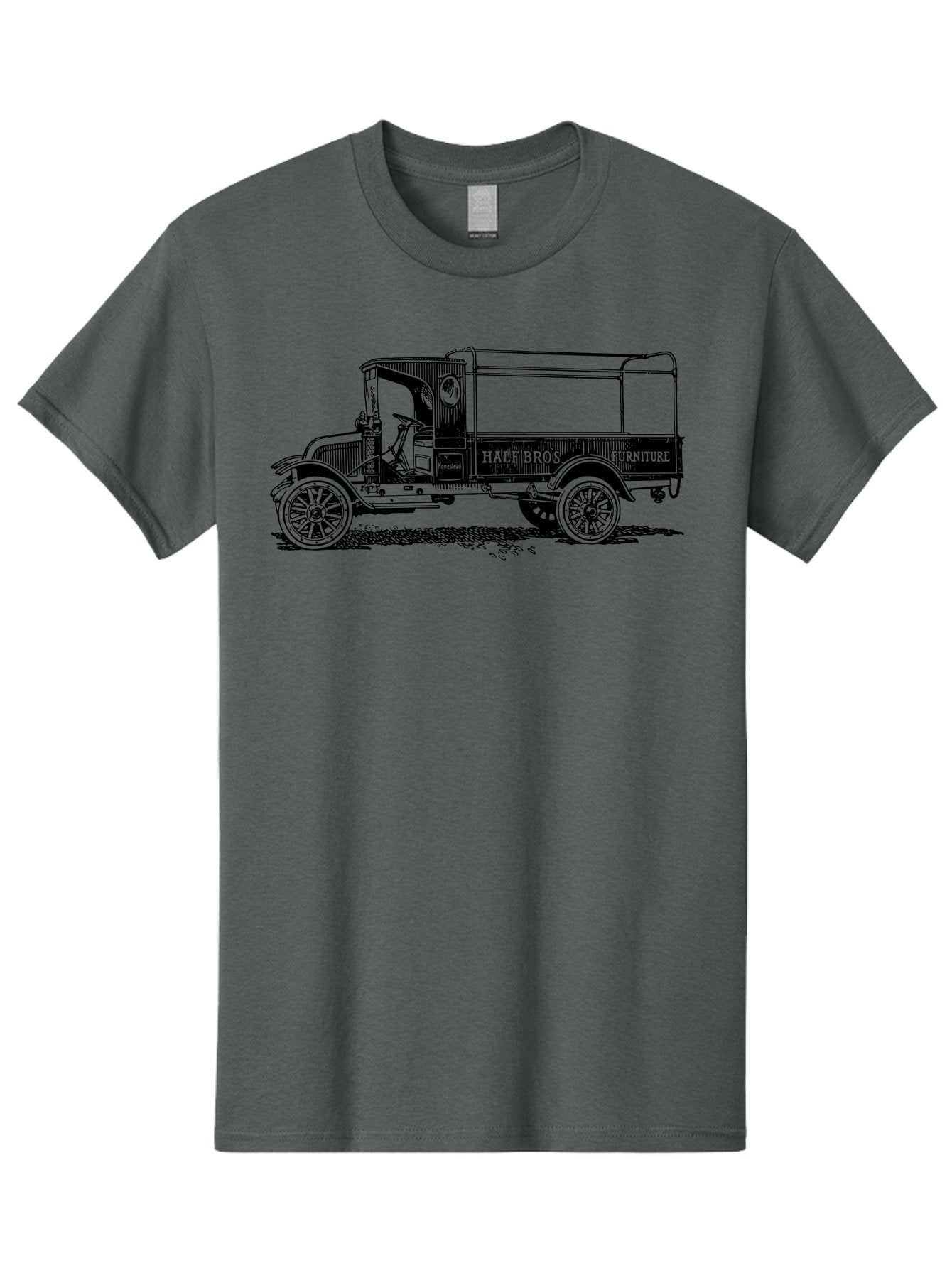 Hall-Bros-Furniture Men'S Graphic Tee, 100% Cotton, Comfortable Casual Summer Wear, Machine Washable, Vintage Truck, Antique Delivery Vehicle, Hale Bros Furniture, Classic Truck Design, Old Truck, Retro Transportation, Furniture Delivery, Aad792 9