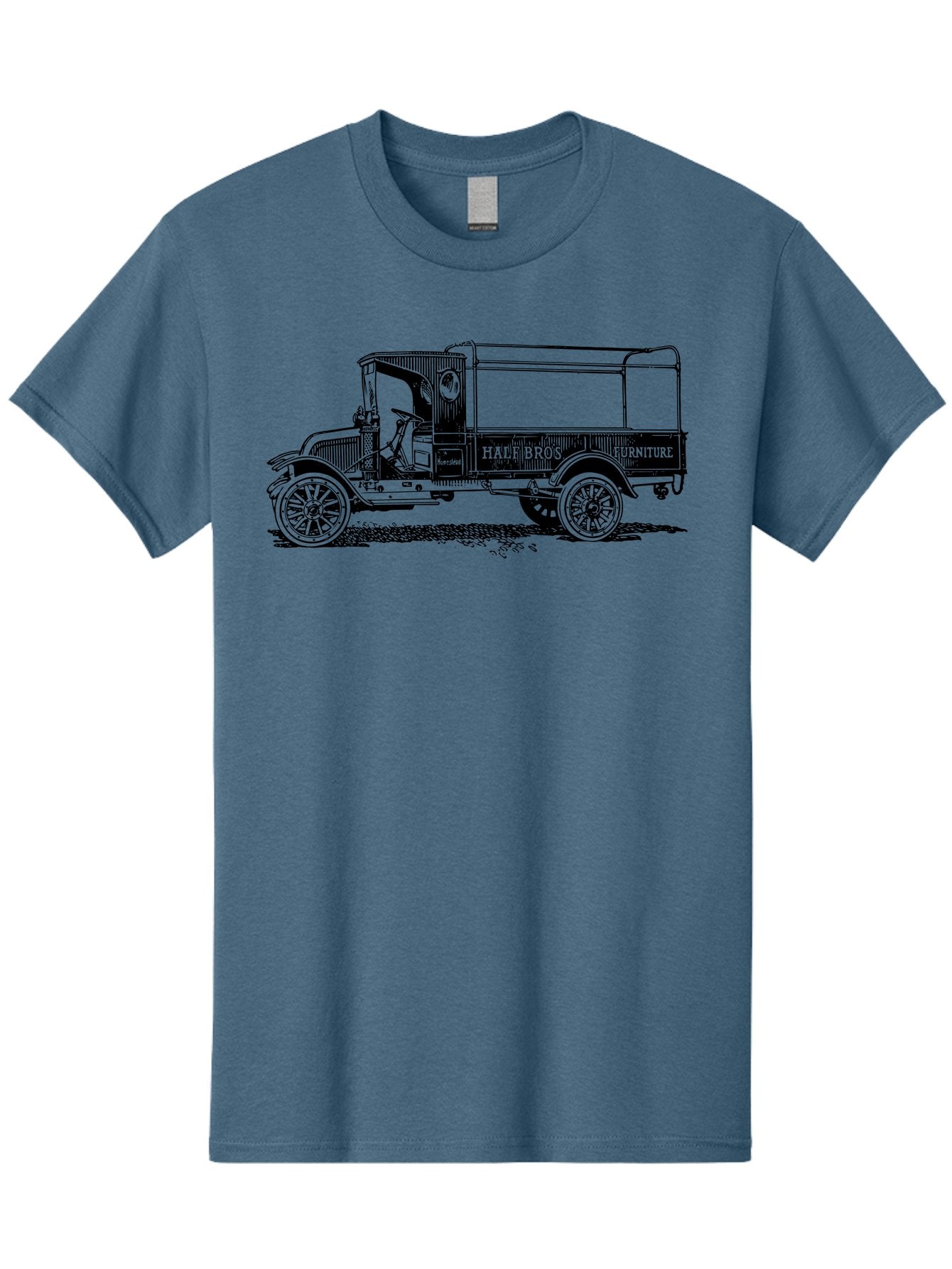 Hall-Bros-Furniture Men'S Graphic Tee, 100% Cotton, Comfortable Casual Summer Wear, Machine Washable, Vintage Truck, Antique Delivery Vehicle, Hale Bros Furniture, Classic Truck Design, Old Truck, Retro Transportation, Furniture Delivery, Aad792 10
