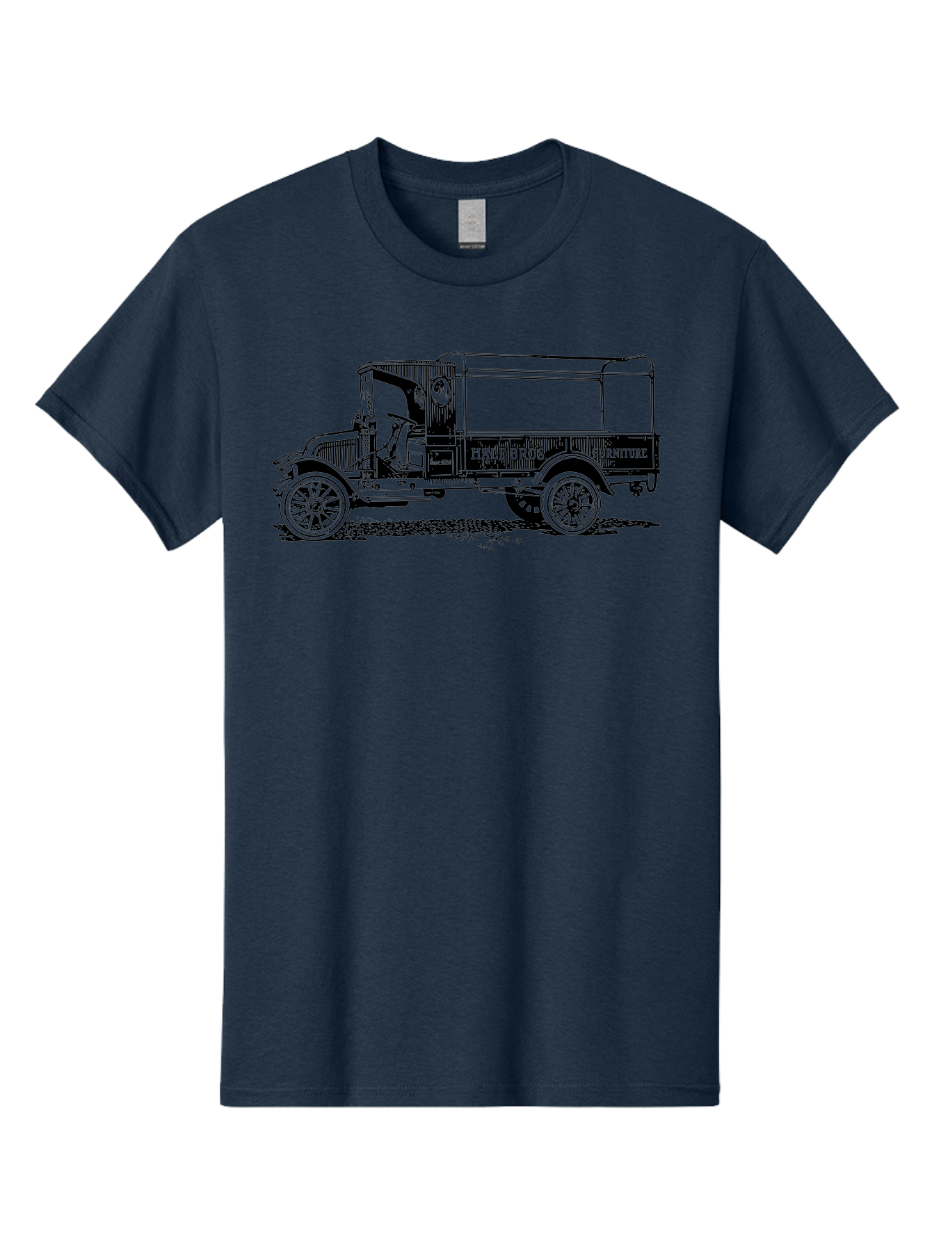 Hall-Bros-Furniture Men'S Graphic Tee, 100% Cotton, Comfortable Casual Summer Wear, Machine Washable, Vintage Truck, Antique Delivery Vehicle, Hale Bros Furniture, Classic Truck Design, Old Truck, Retro Transportation, Furniture Delivery, Aad792 5