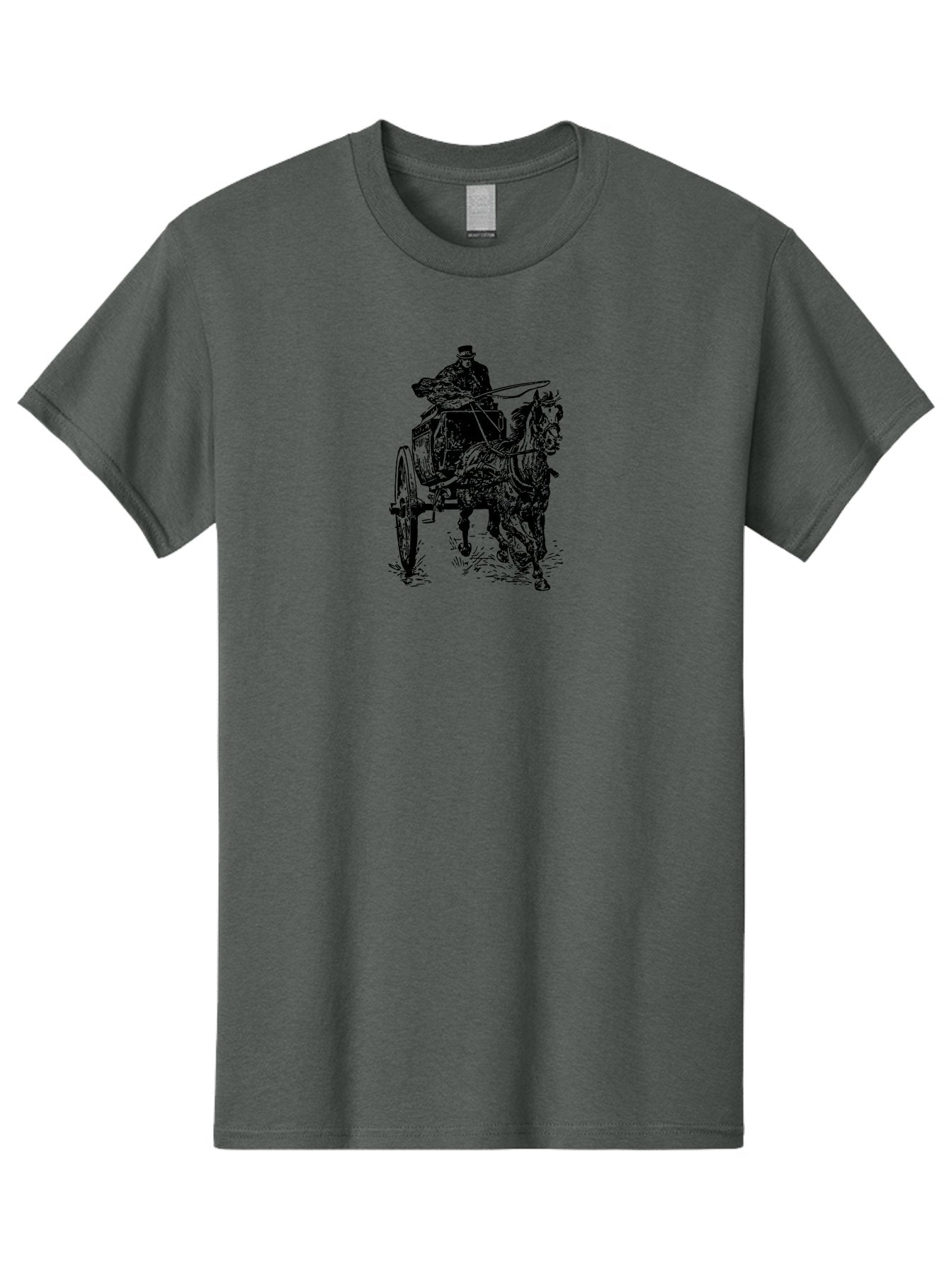 Horse-Drawn-Cart-1 Men'S Graphic Tee, 100% Cotton, Comfortable Casual Summer Wear, Machine Washable, Horse Drawn Carriage, Vintage Transportation, Horse Riding, Old-Fashioned Travel, Carriage Ride, Equestrian Art, Classic Illustration, Aad794 15