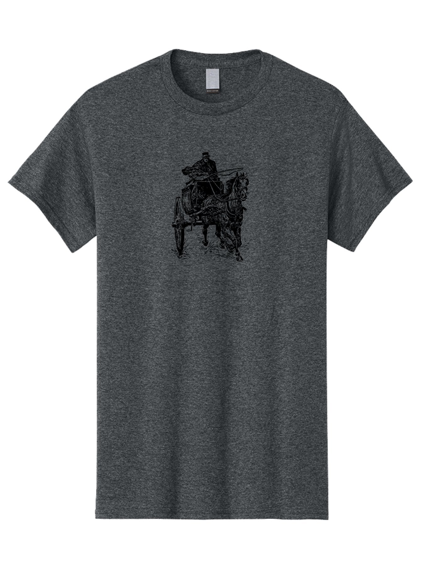 Horse-Drawn-Cart-1 Men'S Graphic Tee, 100% Cotton, Comfortable Casual Summer Wear, Machine Washable, Horse Drawn Carriage, Vintage Transportation, Horse Riding, Old-Fashioned Travel, Carriage Ride, Equestrian Art, Classic Illustration, Aad794 3