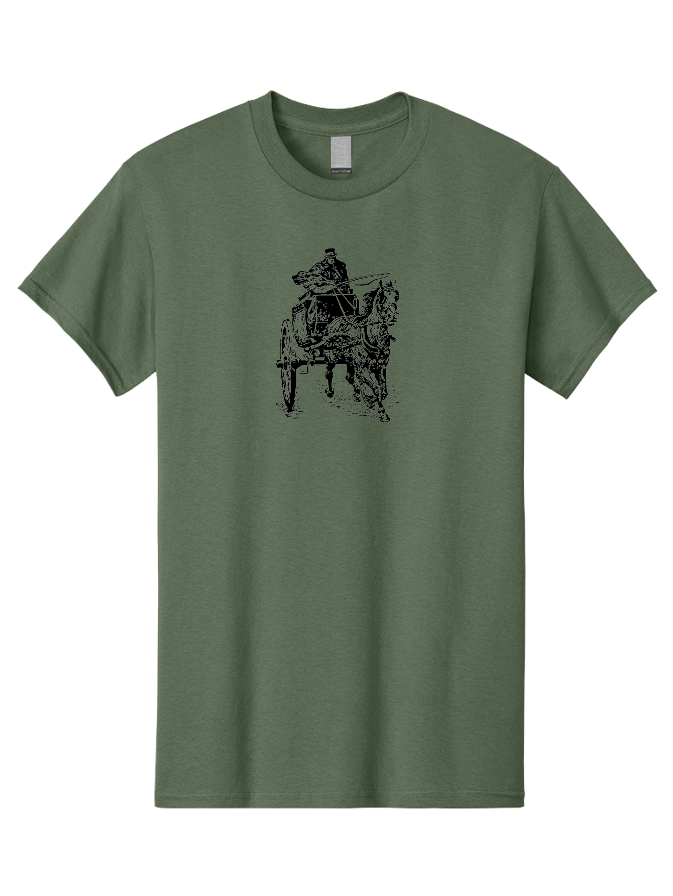 Horse-Drawn-Cart-1 Men'S Graphic Tee, 100% Cotton, Comfortable Casual Summer Wear, Machine Washable, Horse Drawn Carriage, Vintage Transportation, Horse Riding, Old-Fashioned Travel, Carriage Ride, Equestrian Art, Classic Illustration, Aad794 23