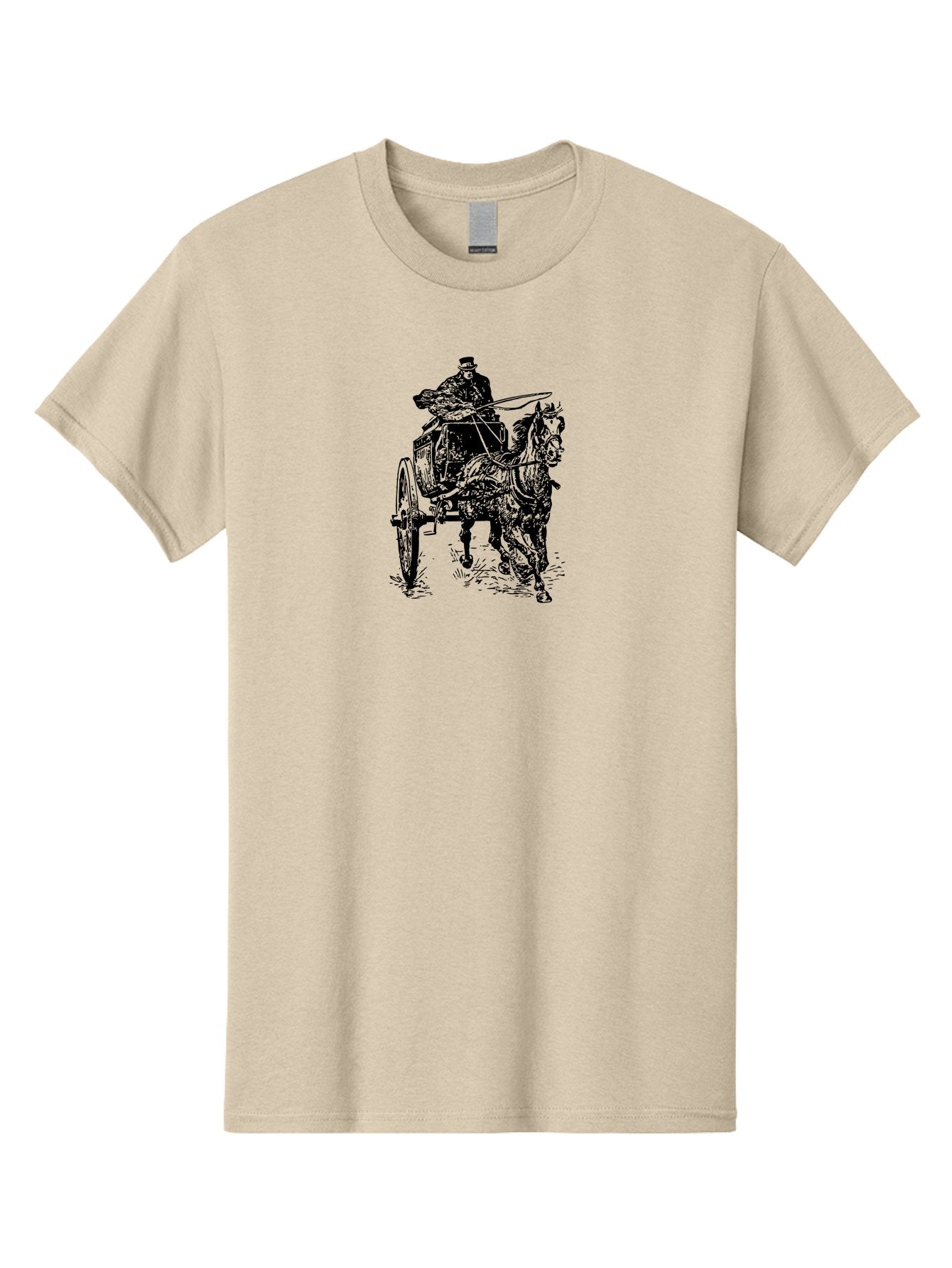 Horse-Drawn-Cart-1 Men'S Graphic Tee, 100% Cotton, Comfortable Casual Summer Wear, Machine Washable, Horse Drawn Carriage, Vintage Transportation, Horse Riding, Old-Fashioned Travel, Carriage Ride, Equestrian Art, Classic Illustration, Aad794 8