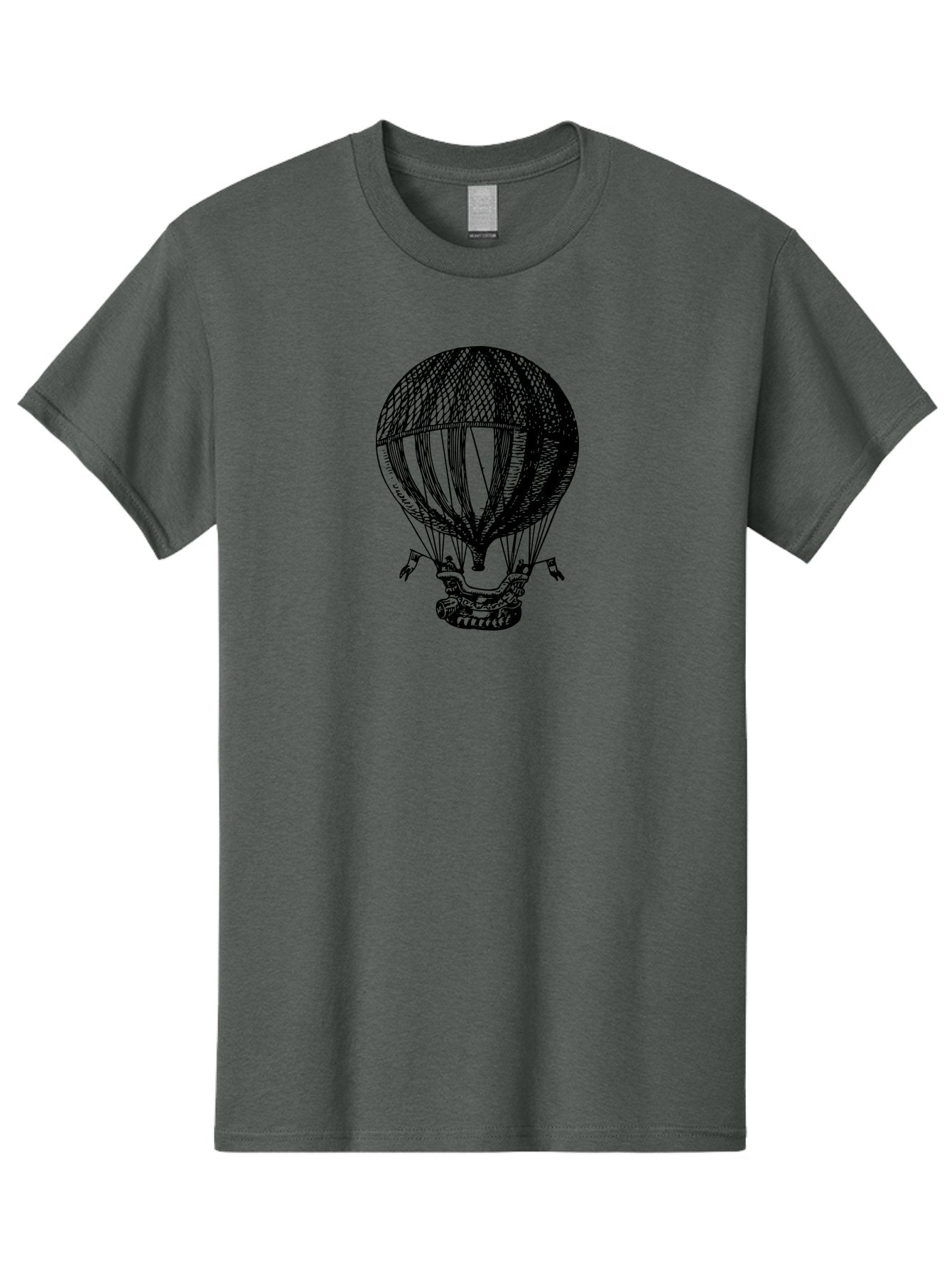 Hot-Air-Balloon-1 Men'S Graphic Tee, 100% Cotton, Comfortable Casual Summer Wear, Machine Washable, Vintage Hot Air Balloon, Retro Illustration, Adventurous Flight, Historic Aircraft, Flying High, Serene Landscape, Nostalgic Feel, Classic Art Aad796 13