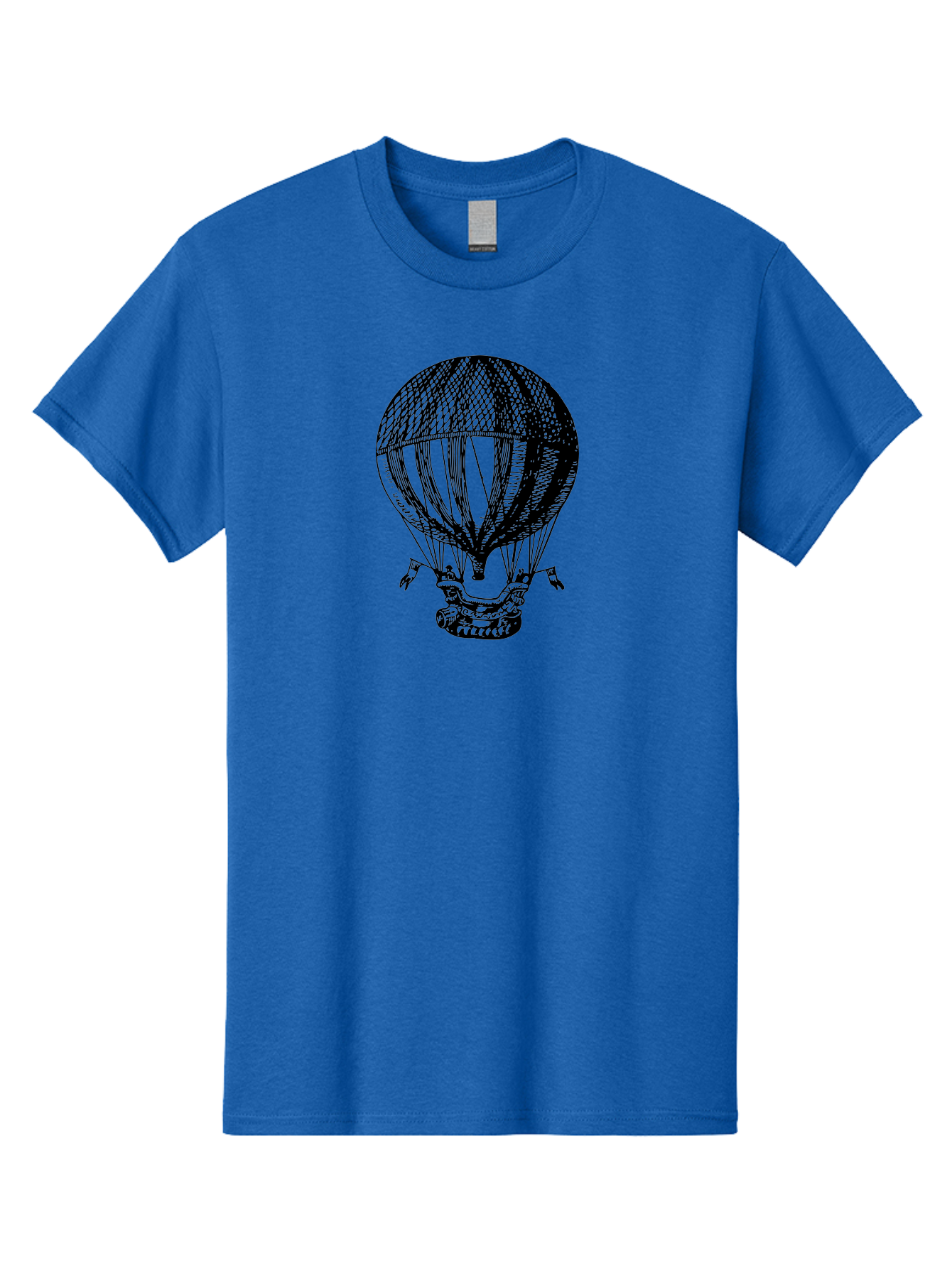 Hot-Air-Balloon-1 Men'S Graphic Tee, 100% Cotton, Comfortable Casual Summer Wear, Machine Washable, Vintage Hot Air Balloon, Retro Illustration, Adventurous Flight, Historic Aircraft, Flying High, Serene Landscape, Nostalgic Feel, Classic Art Aad796 9