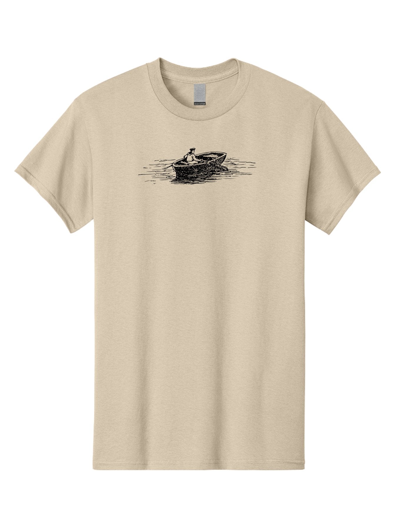 Man-In-Rowing-Boat Men'S Graphic Tee, 100% Cotton, Comfortable Casual Summer Wear, Machine Washable, Man In A Boat, Rowing Boat, Serene Water, Calm Atmosphere, Peaceful Scene, Watercraft, Tranquil Setting, Boat On Water Aad798 11