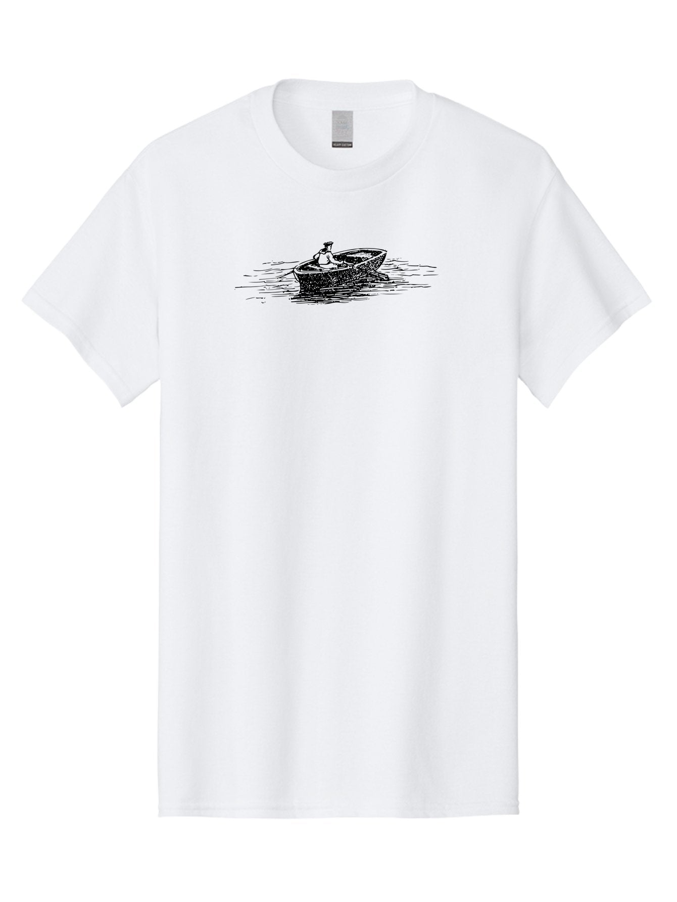 Man-In-Rowing-Boat Men'S Graphic Tee, 100% Cotton, Comfortable Casual Summer Wear, Machine Washable, Man In A Boat, Rowing Boat, Serene Water, Calm Atmosphere, Peaceful Scene, Watercraft, Tranquil Setting, Boat On Water Aad798 3