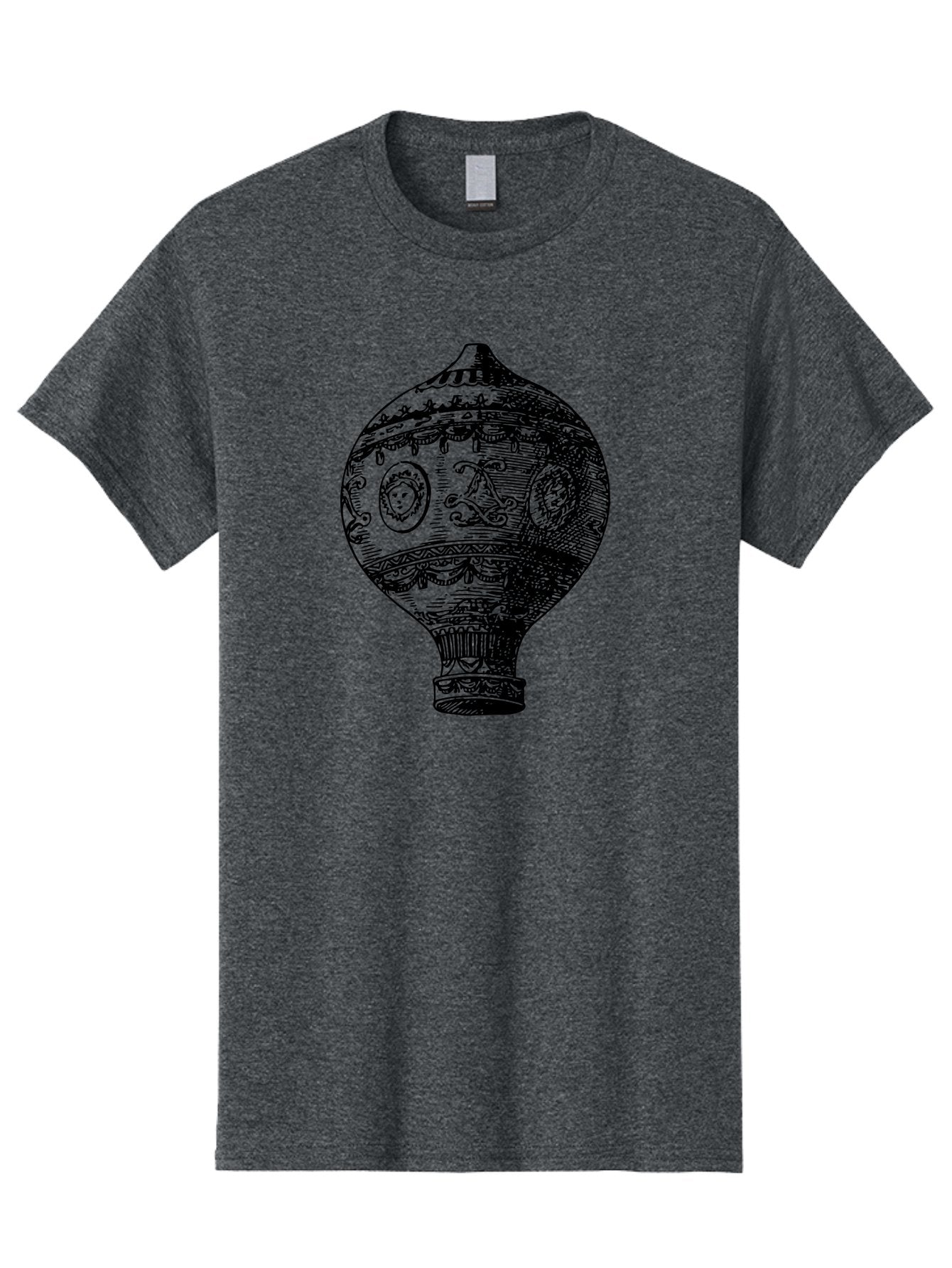 Ornate-Vase Men'S Graphic Tee, 100% Cotton, Comfortable Casual Summer Wear, Machine Washable, Perfume Bottle, Vintage Bottle, Ornate Design, Black Illustration, Decorative Art, Antique Style, Luxury Fragrance, Intricate Details, Aad799