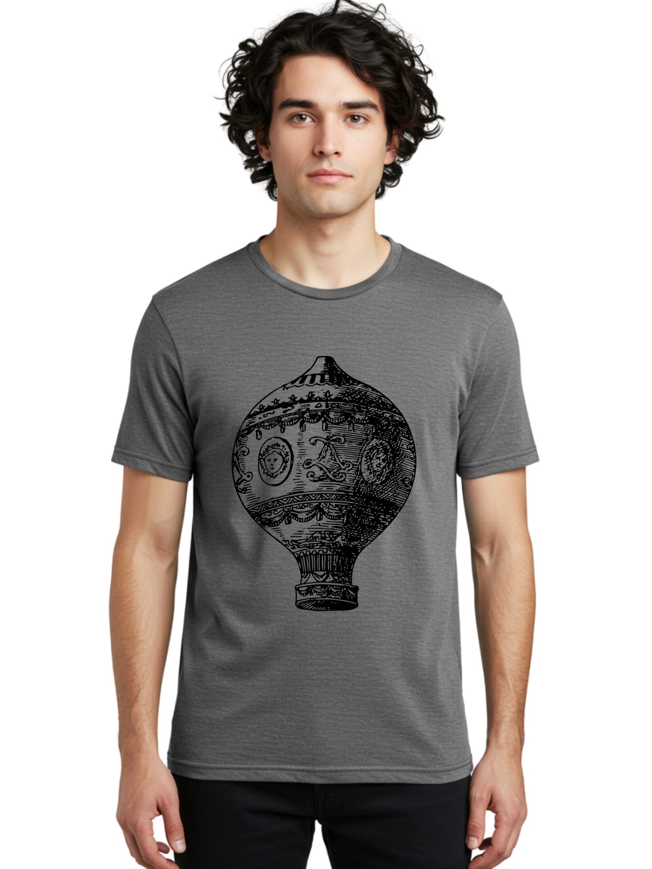 Ornate-Vase Men'S Graphic Tee, 100% Cotton, Comfortable Casual Summer Wear, Machine Washable, Perfume Bottle, Vintage Bottle, Ornate Design, Black Illustration, Decorative Art, Antique Style, Luxury Fragrance, Intricate Details, Aad799 18