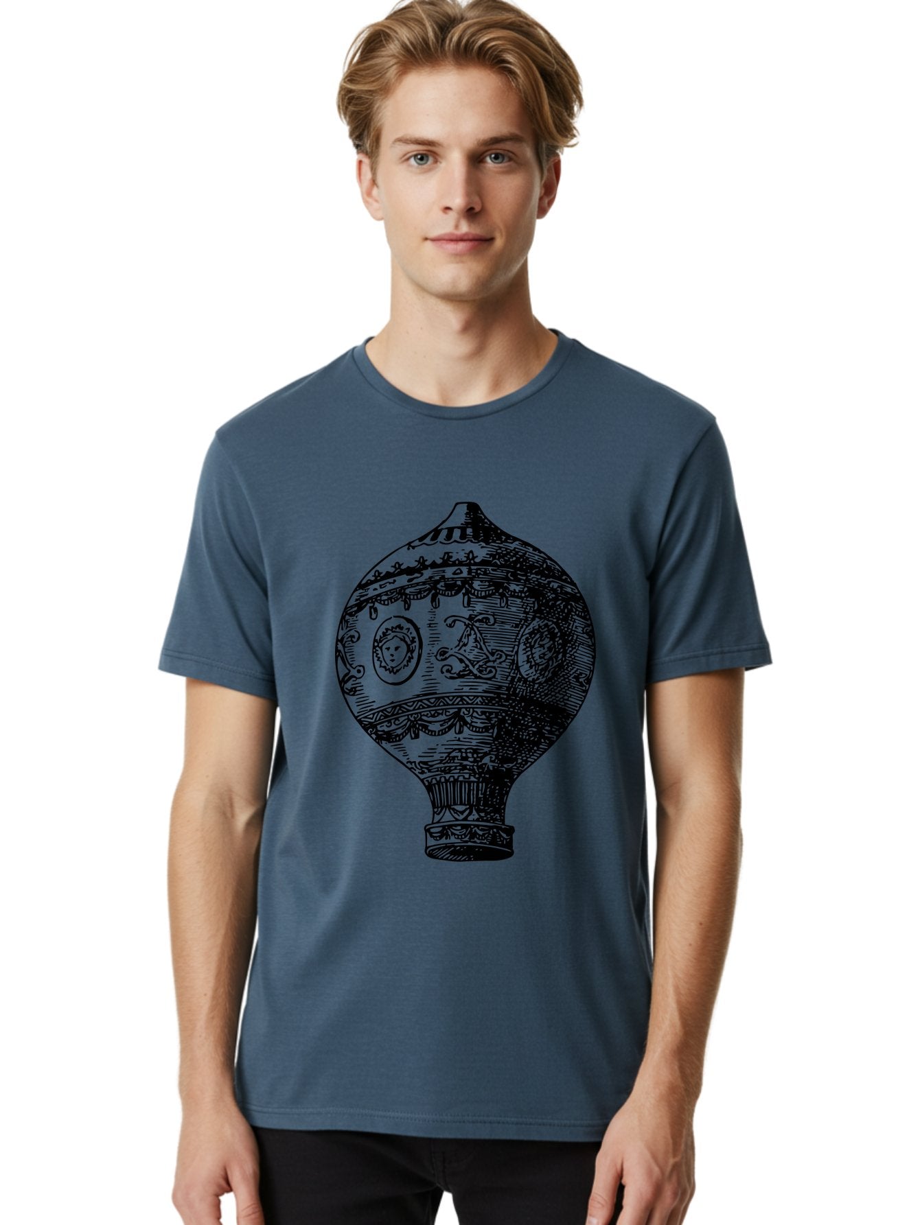 Ornate-Vase Men'S Graphic Tee, 100% Cotton, Comfortable Casual Summer Wear, Machine Washable, Perfume Bottle, Vintage Bottle, Ornate Design, Black Illustration, Decorative Art, Antique Style, Luxury Fragrance, Intricate Details, Aad799 23