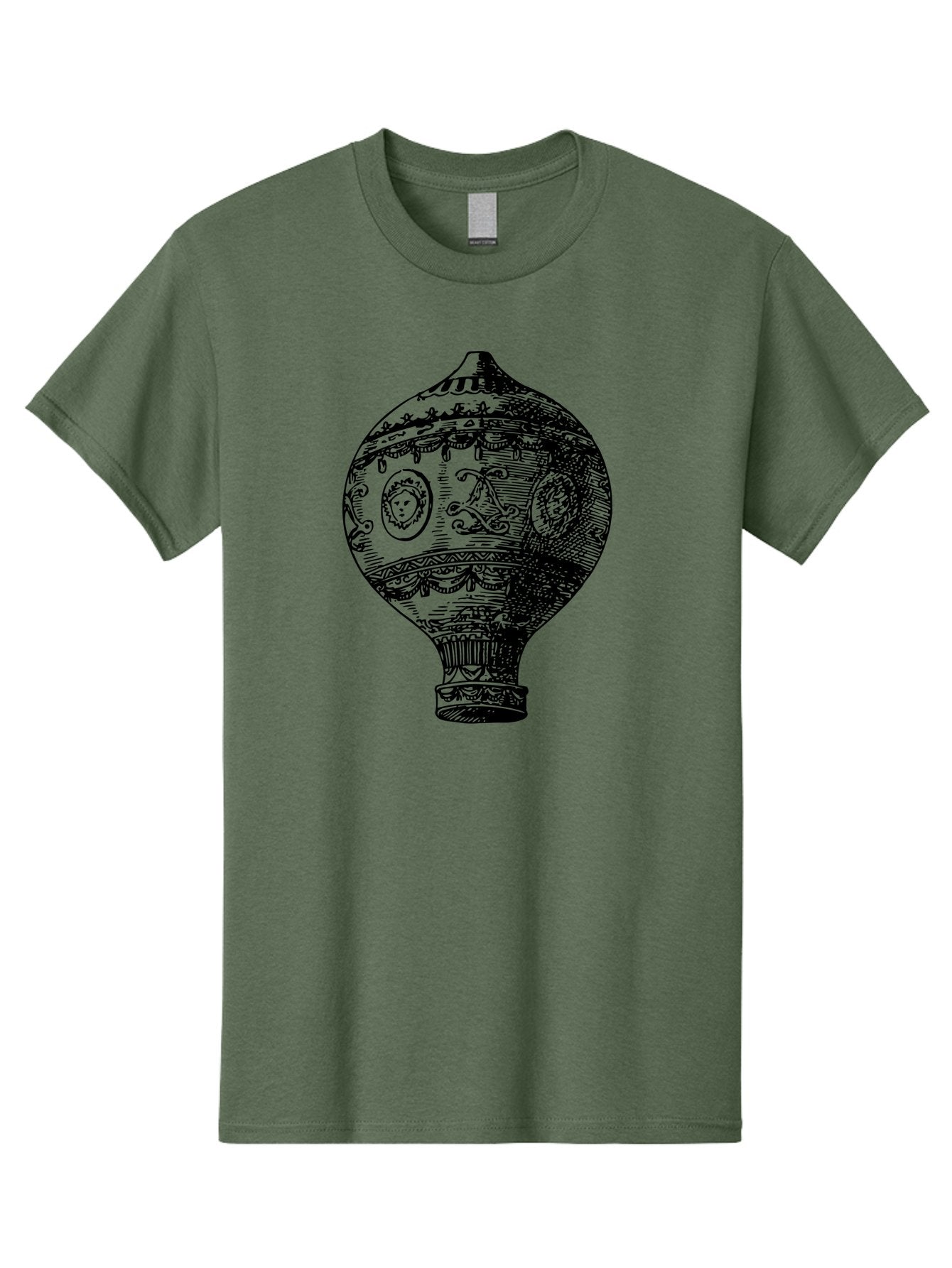 Ornate-Vase Men'S Graphic Tee, 100% Cotton, Comfortable Casual Summer Wear, Machine Washable, Perfume Bottle, Vintage Bottle, Ornate Design, Black Illustration, Decorative Art, Antique Style, Luxury Fragrance, Intricate Details, Aad799 3